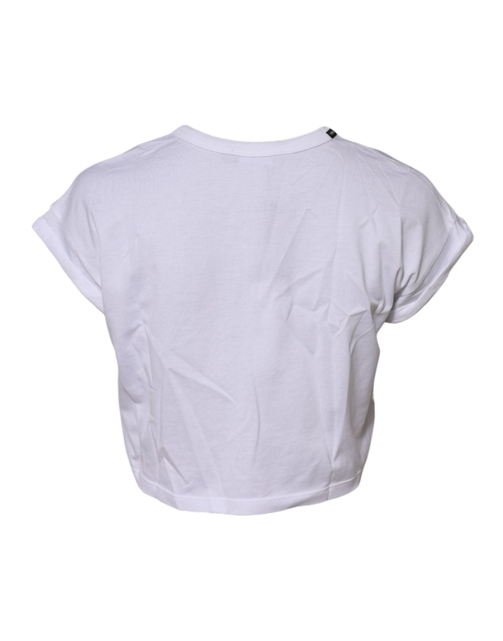 T-shirt court à col rond en coton blanc Dolce &amp; Gabbana