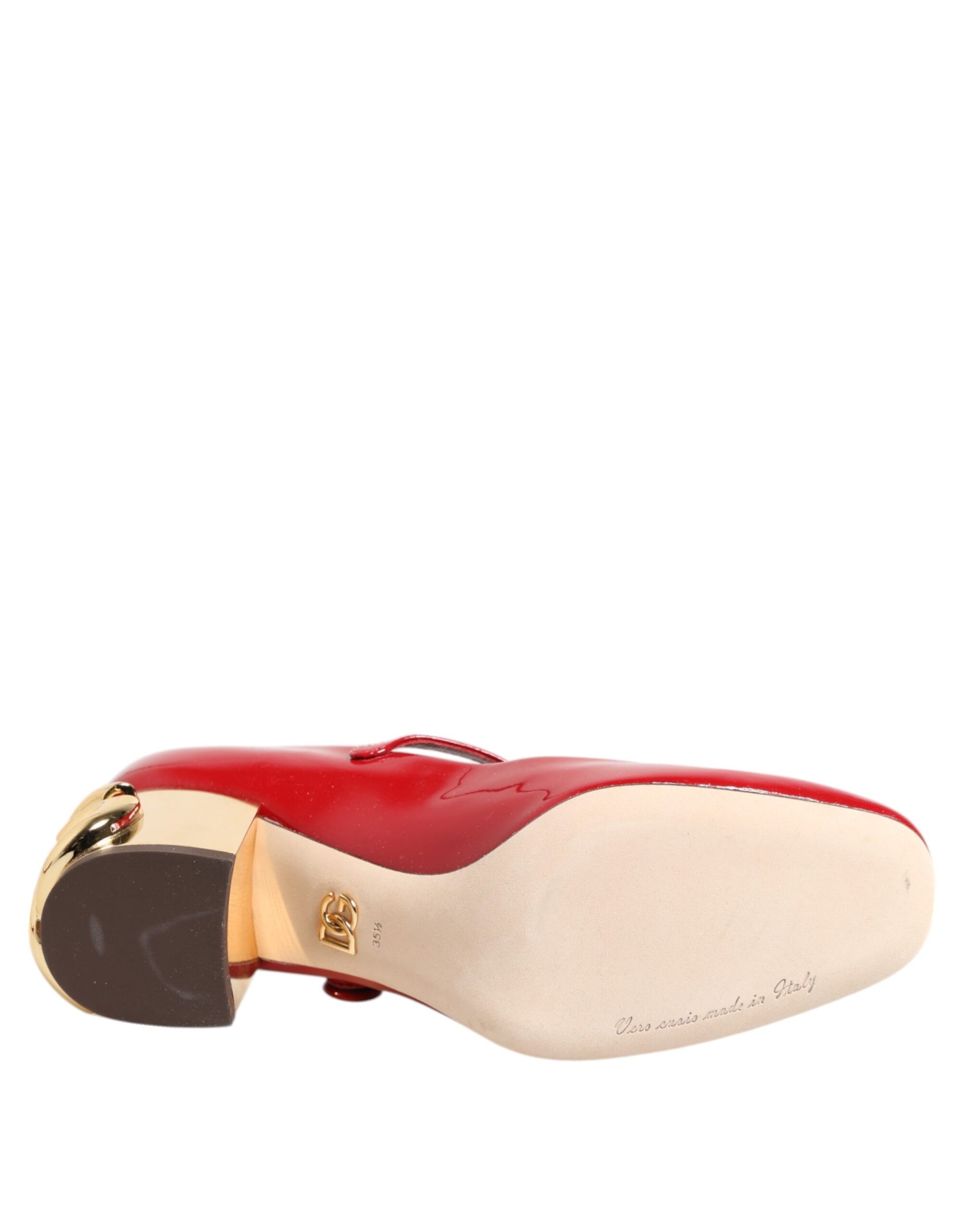 Sandales à talons Dolce &amp; Gabbana en cuir rouge avec logo DG