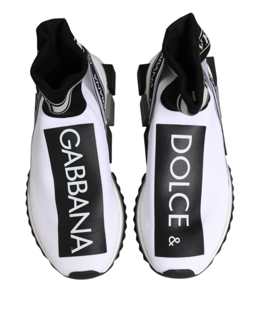 Baskets chaussettes Dolce &amp; Gabbana Sorrento blanches et noires