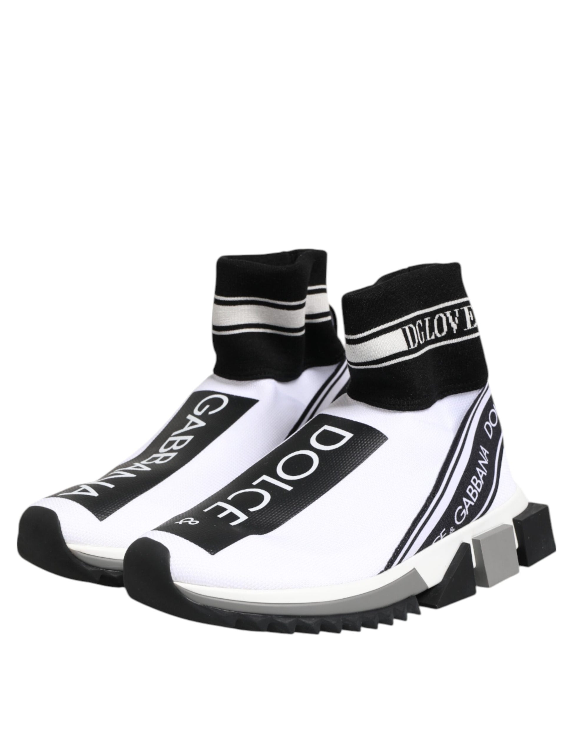 Baskets chaussettes Dolce &amp; Gabbana Sorrento blanches et noires