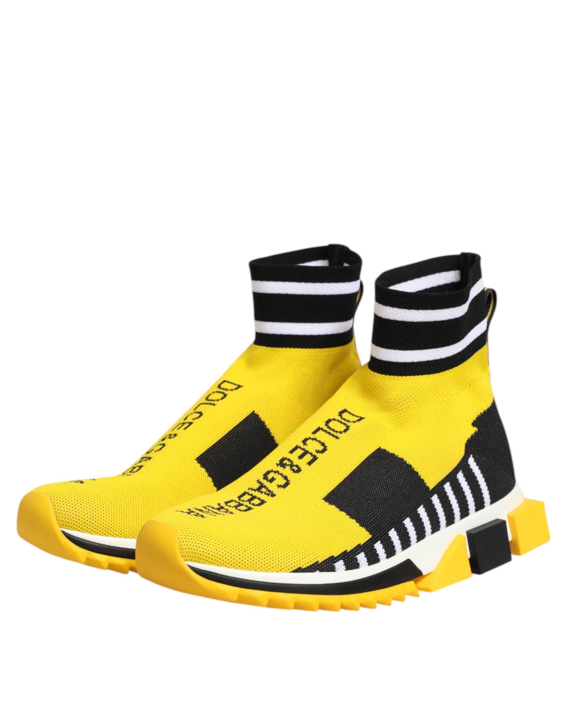 Baskets chaussettes Dolce &amp; Gabbana Sorrento jaunes et noires