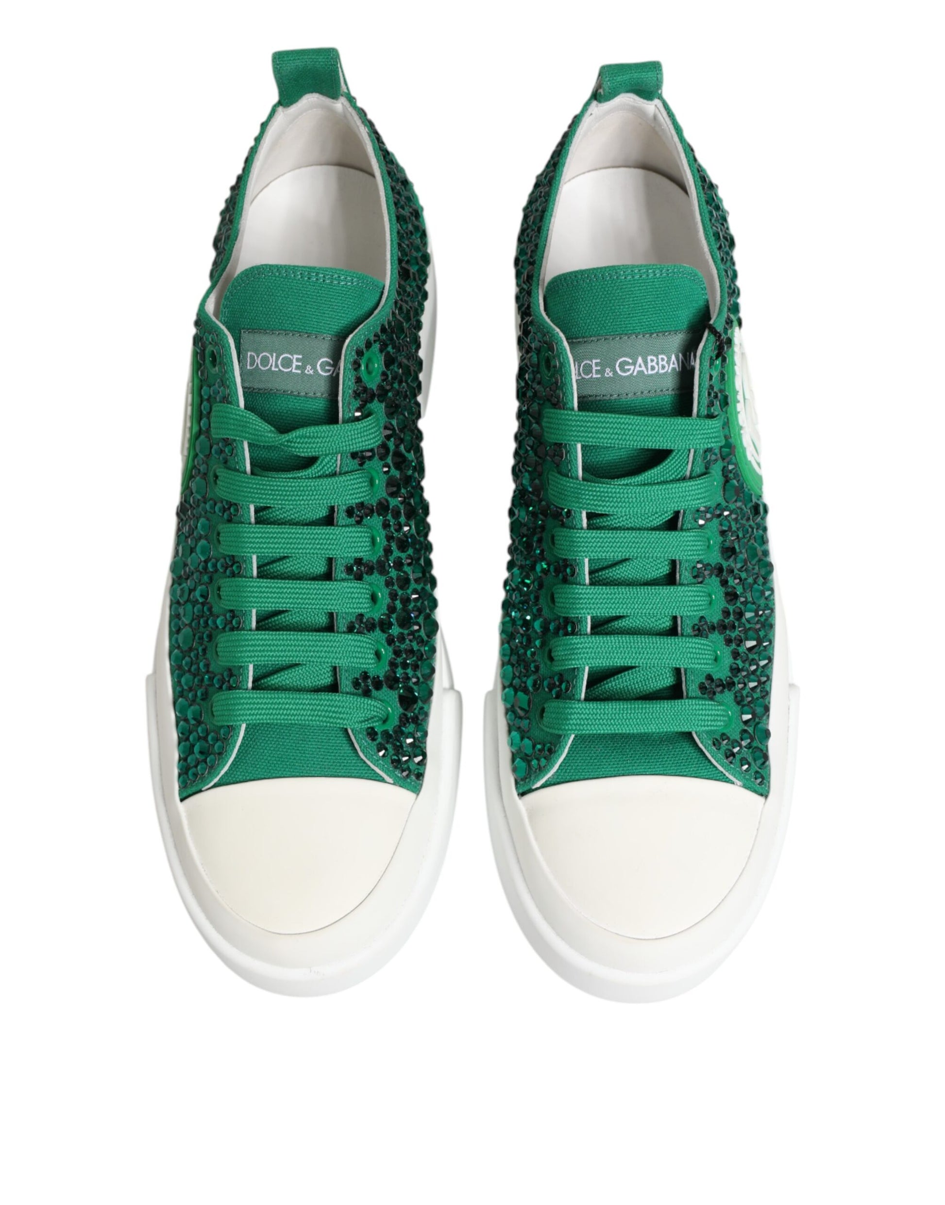 Baskets vertes Dolce &amp; Gabbana Portofino Crystal DG Logo