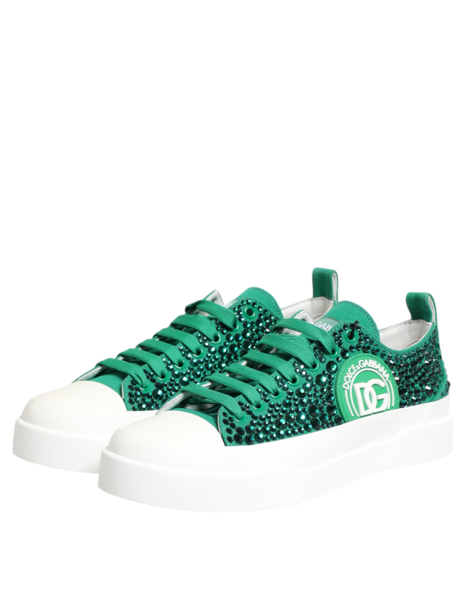 Baskets vertes Dolce &amp; Gabbana Portofino Crystal DG Logo