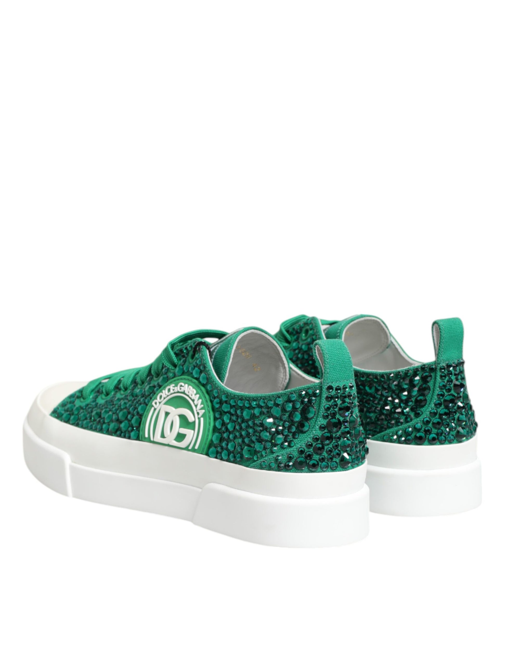 Baskets vertes Dolce &amp; Gabbana Portofino Crystal DG Logo