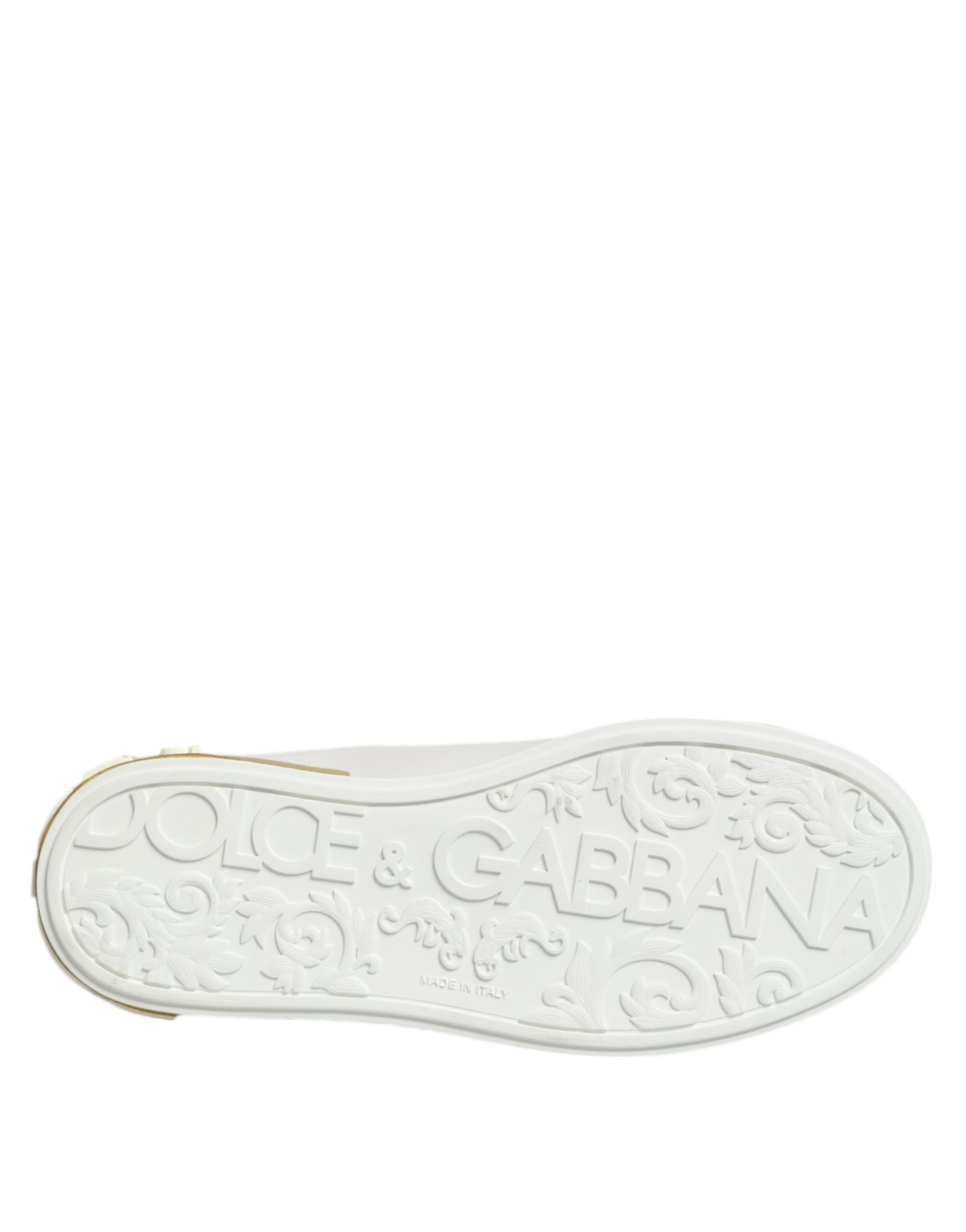 Baskets basses Dolce &amp; Gabbana en cuir blanc et jaune