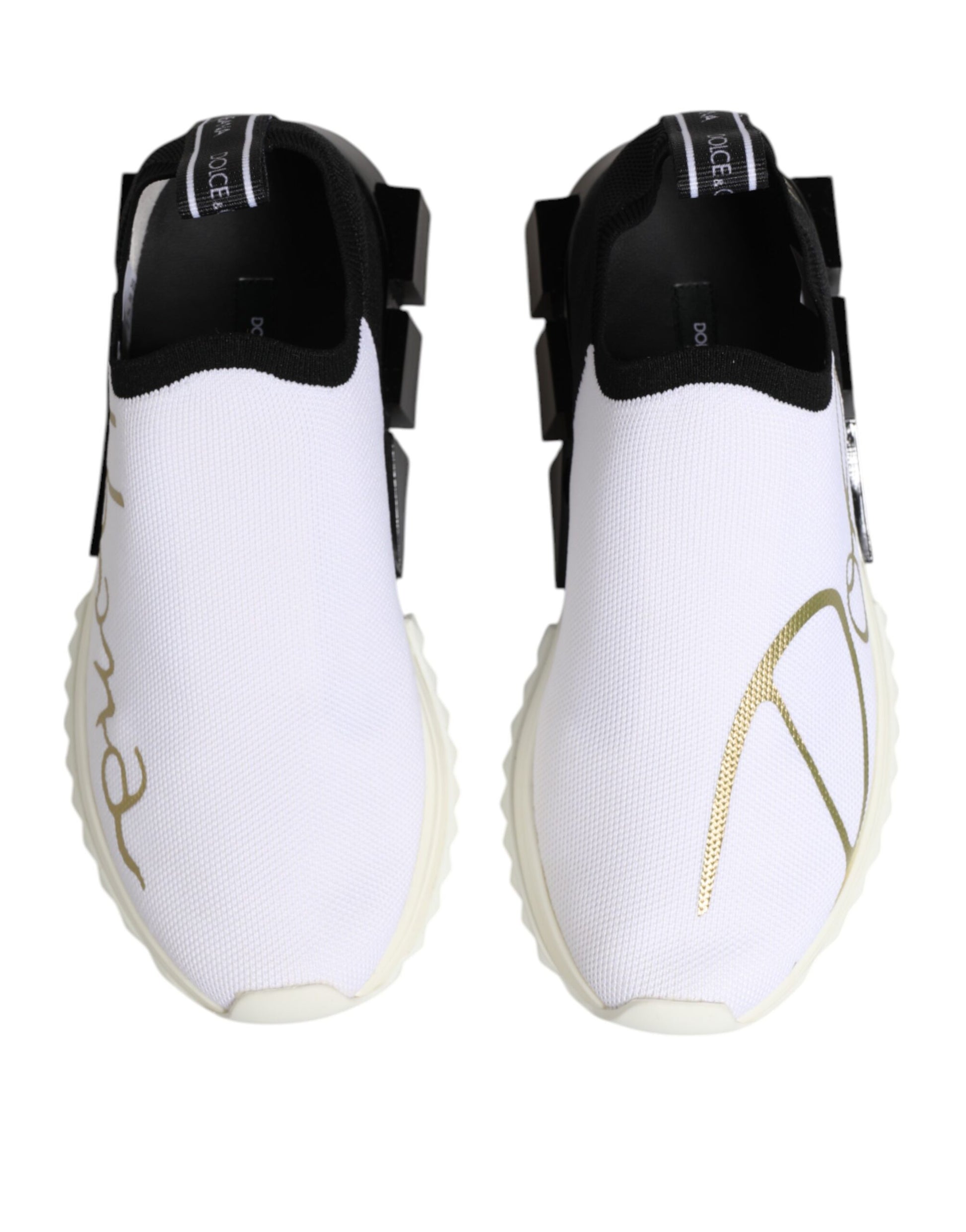 Baskets basses Sorrento blanches et noires Dolce &amp; Gabbana