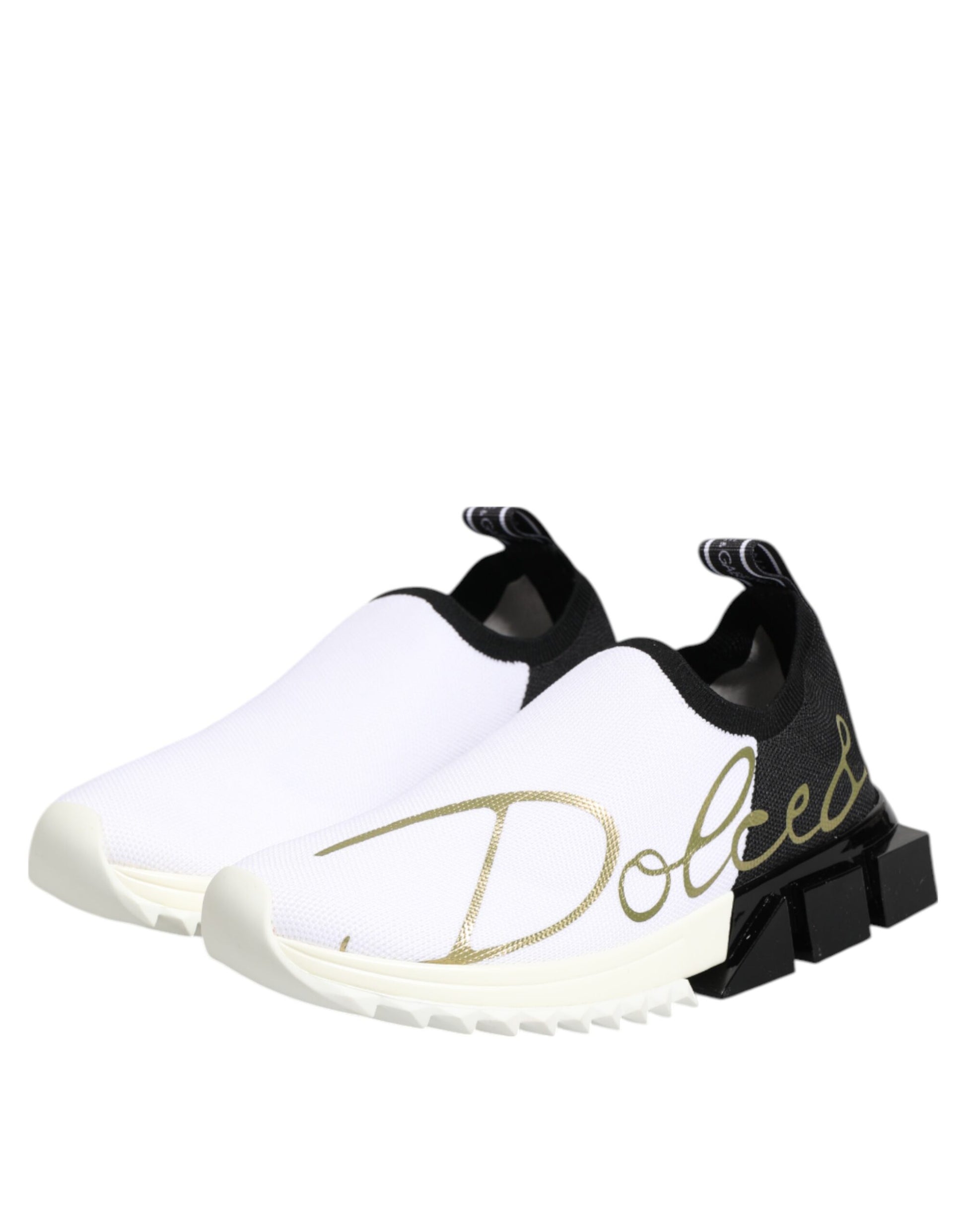 Baskets basses Sorrento blanches et noires Dolce &amp; Gabbana
