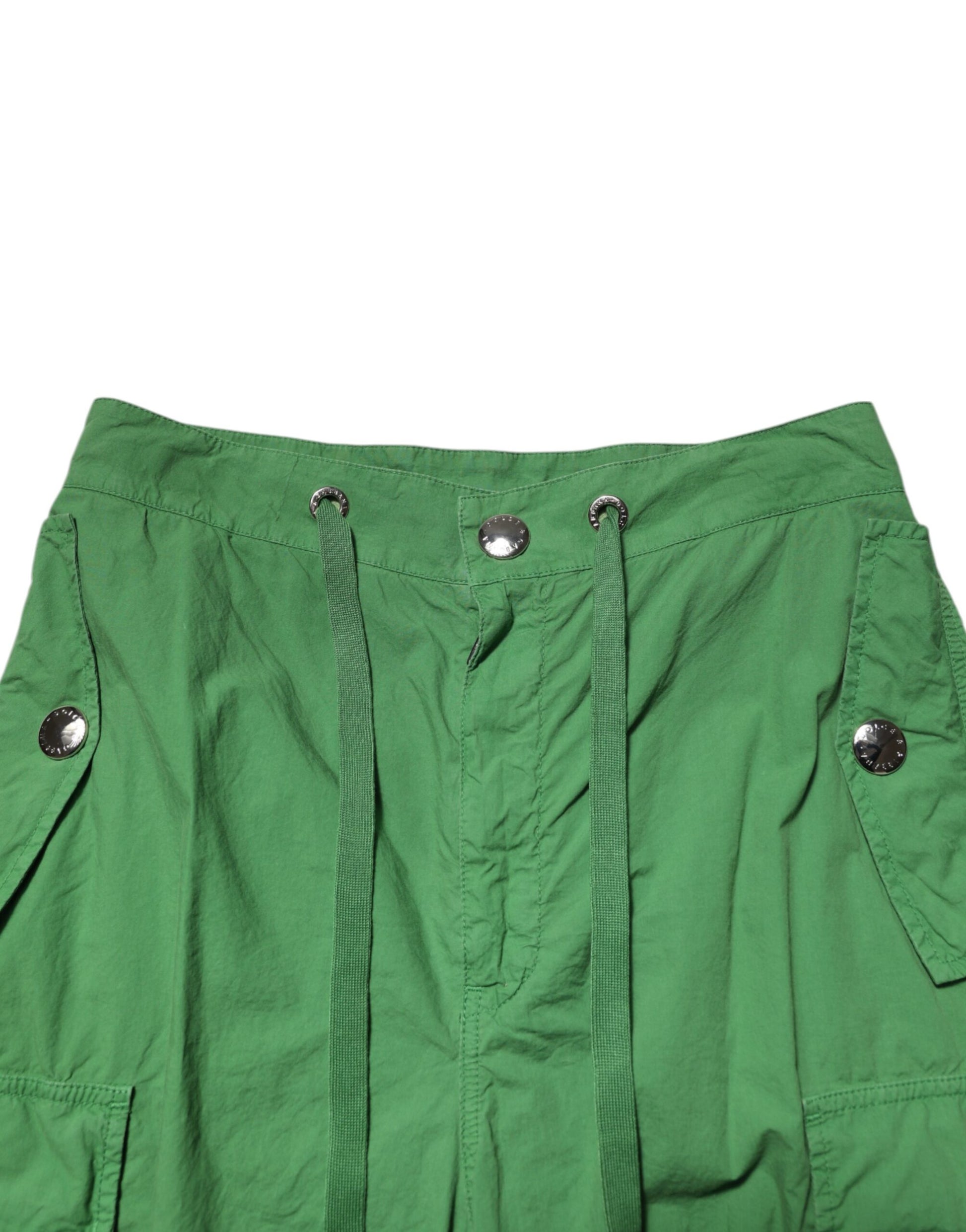 Pantalon cargo taille haute en coton vert Dolce &amp; Gabbana