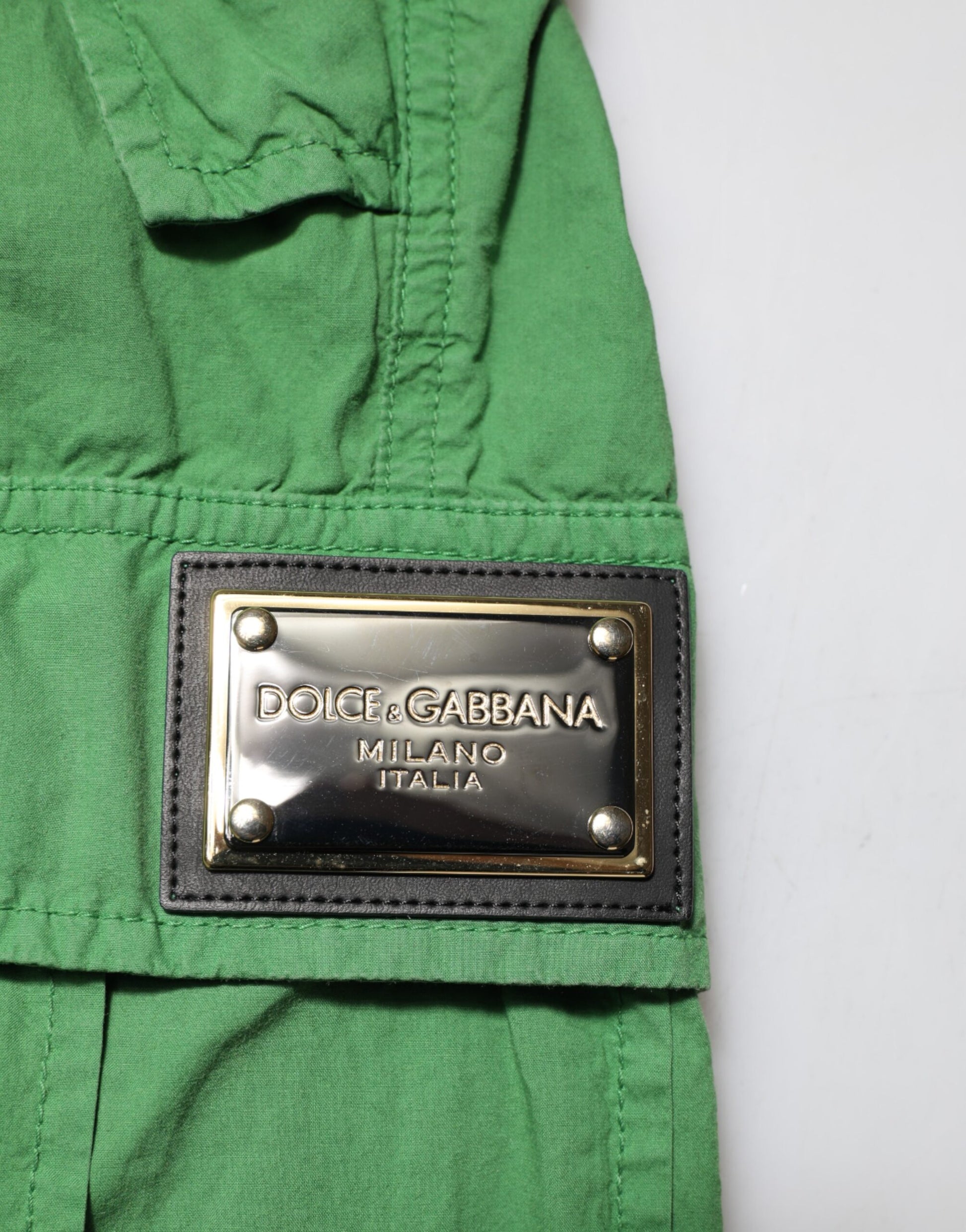 Pantalon cargo taille haute en coton vert Dolce &amp; Gabbana