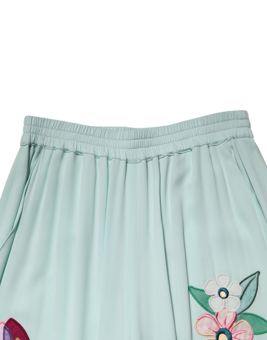 Pantalon de pyjama droit à jarretelles et motif floral vert Dolce &amp; Gabbana