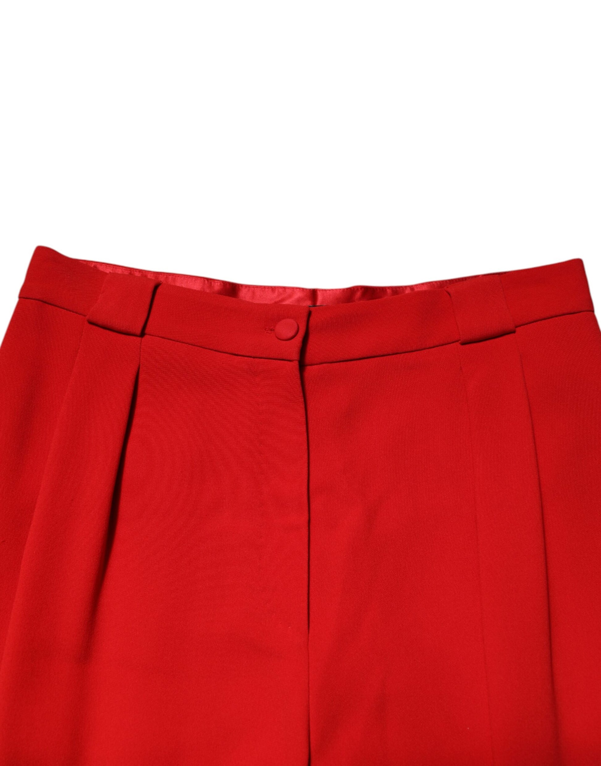 Pantalon droit taille haute rouge Dolce &amp; Gabbana pour femme