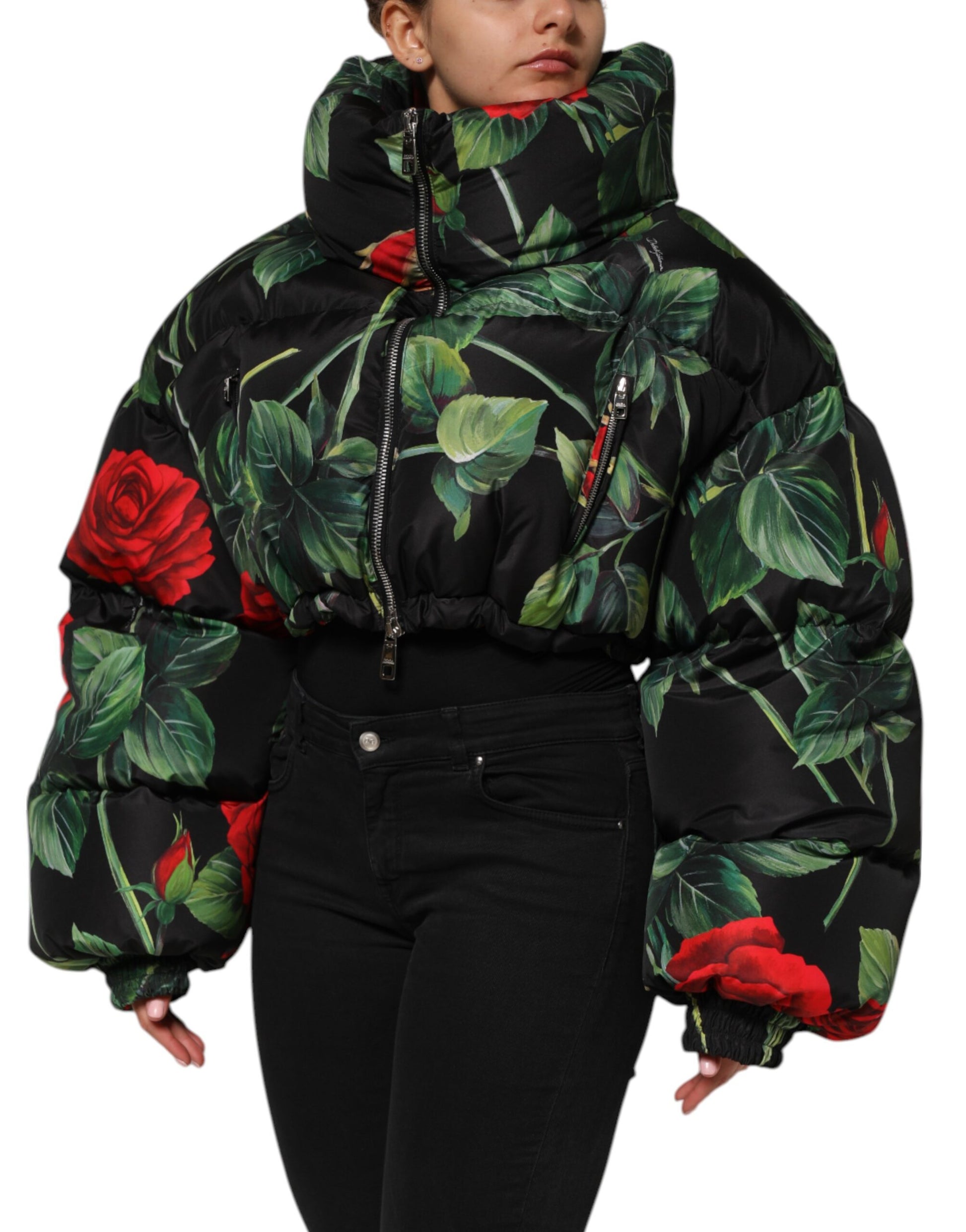 Dolce &amp; Gabbana Doudoune fleurie multicolore Veste zippée intégrale
