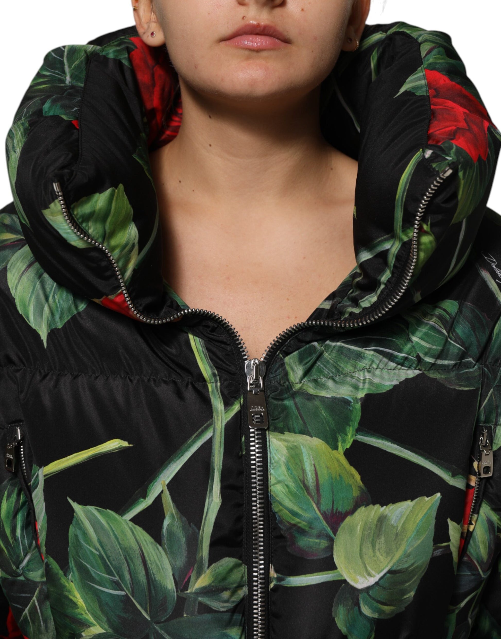 Dolce &amp; Gabbana Doudoune fleurie multicolore Veste zippée intégrale