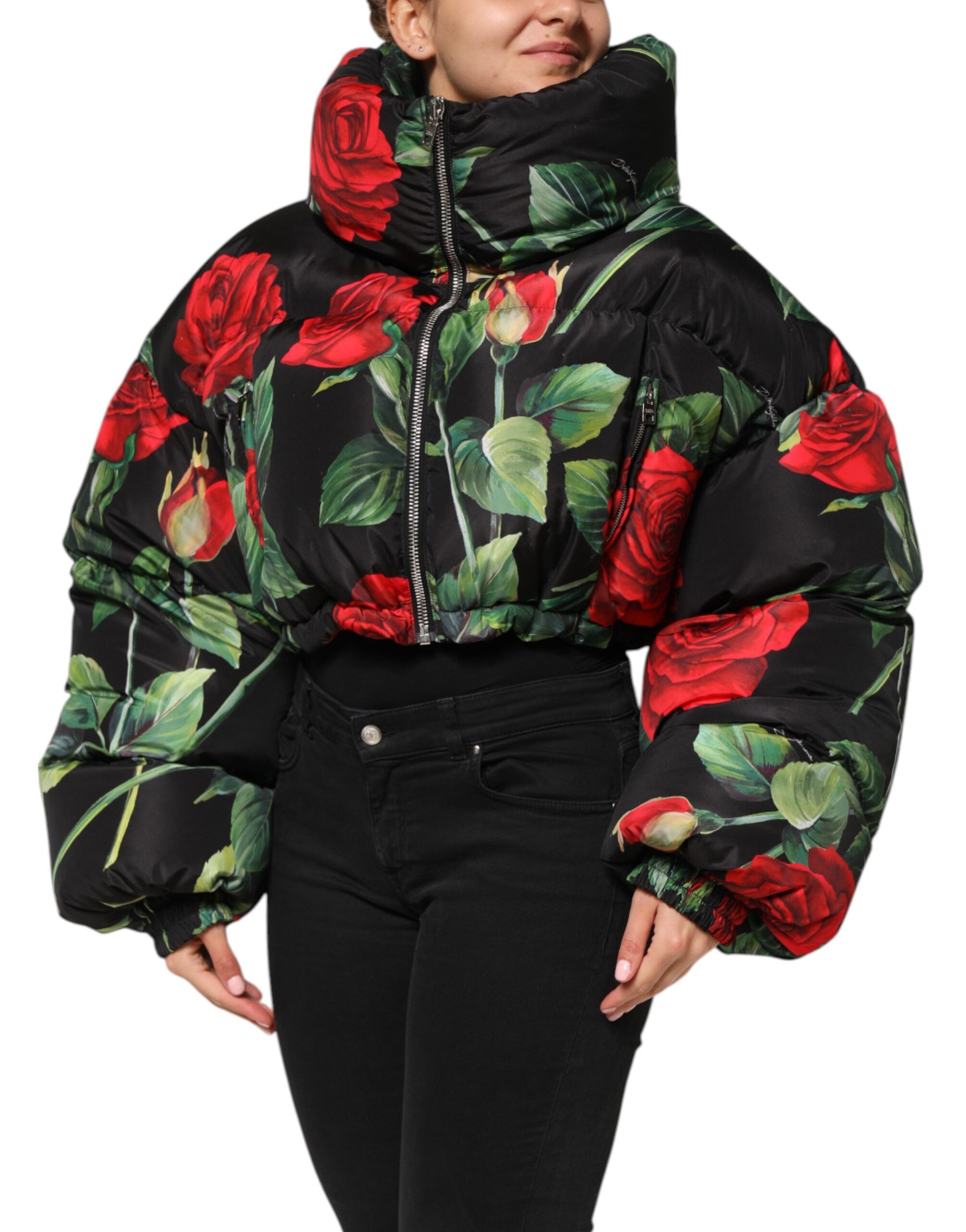 Dolce &amp; Gabbana Doudoune fleurie multicolore Veste zippée intégrale