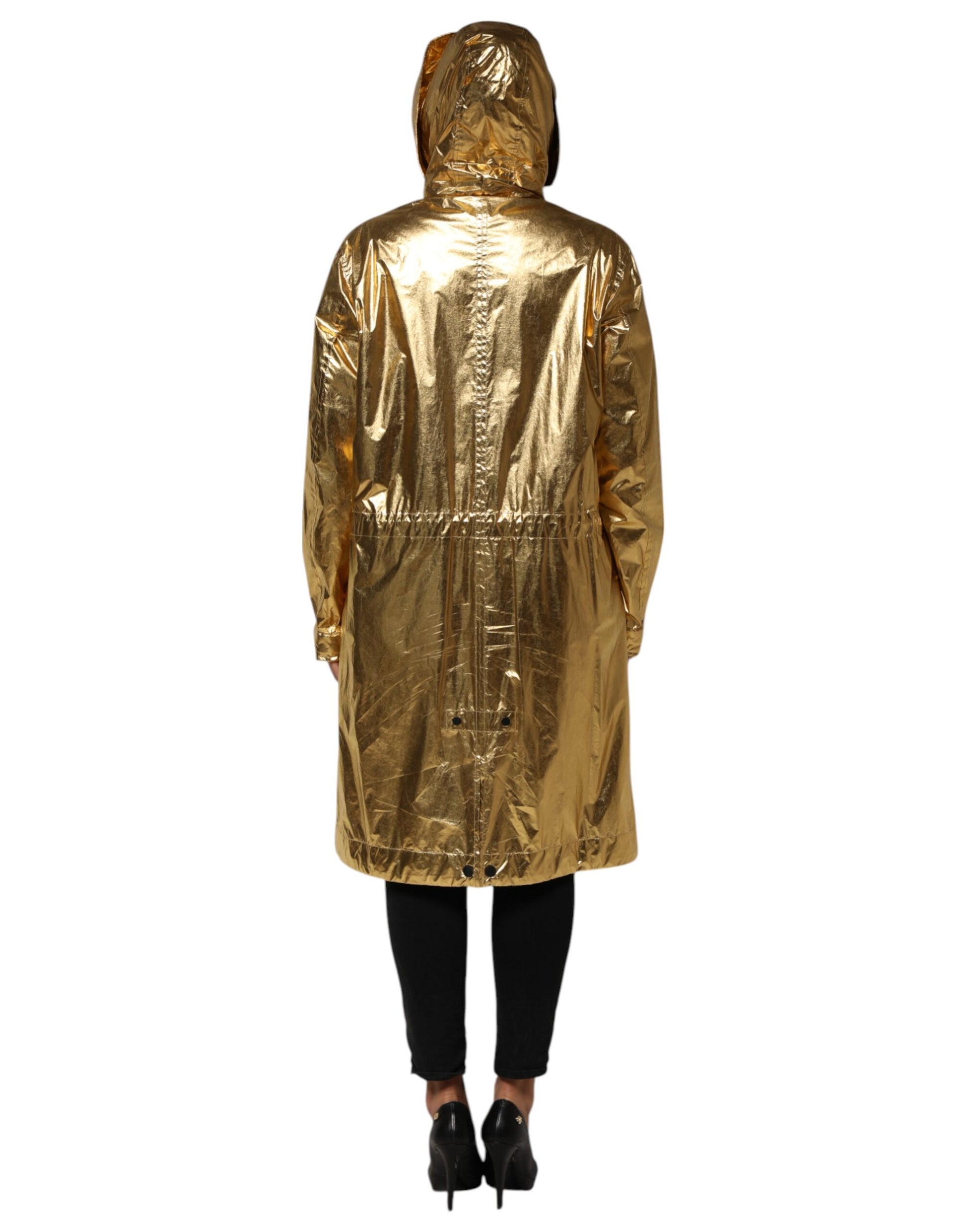 Trench-coat à capuche et manches longues Dolce &amp; Gabbana doré