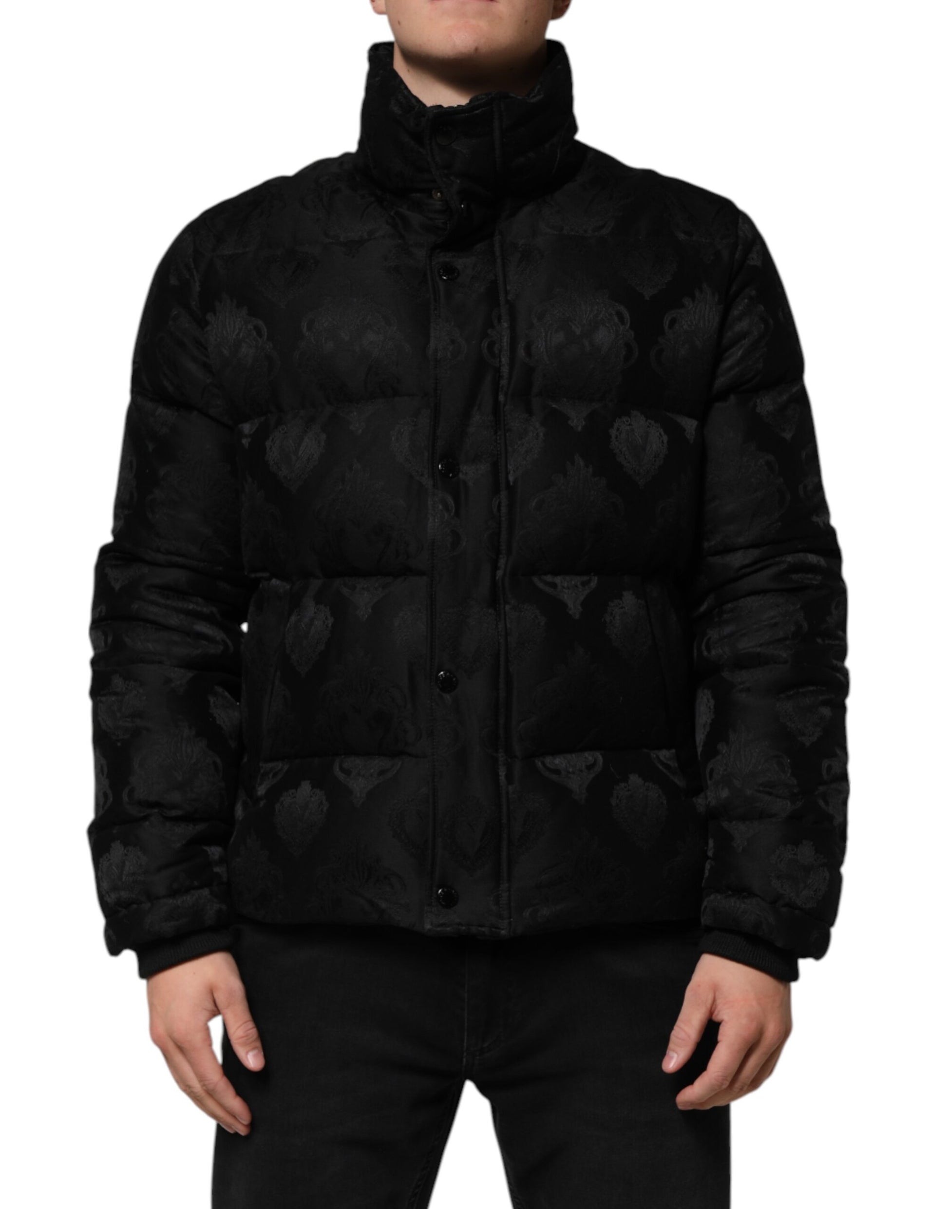 Dolce &amp; Gabbana - Blouson aviateur matelassé en jacquard noir