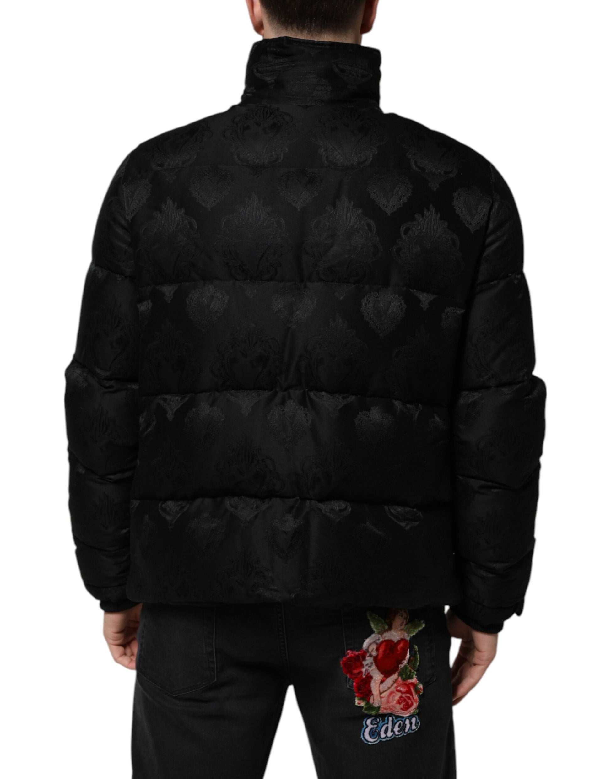Dolce &amp; Gabbana - Blouson aviateur matelassé en jacquard noir
