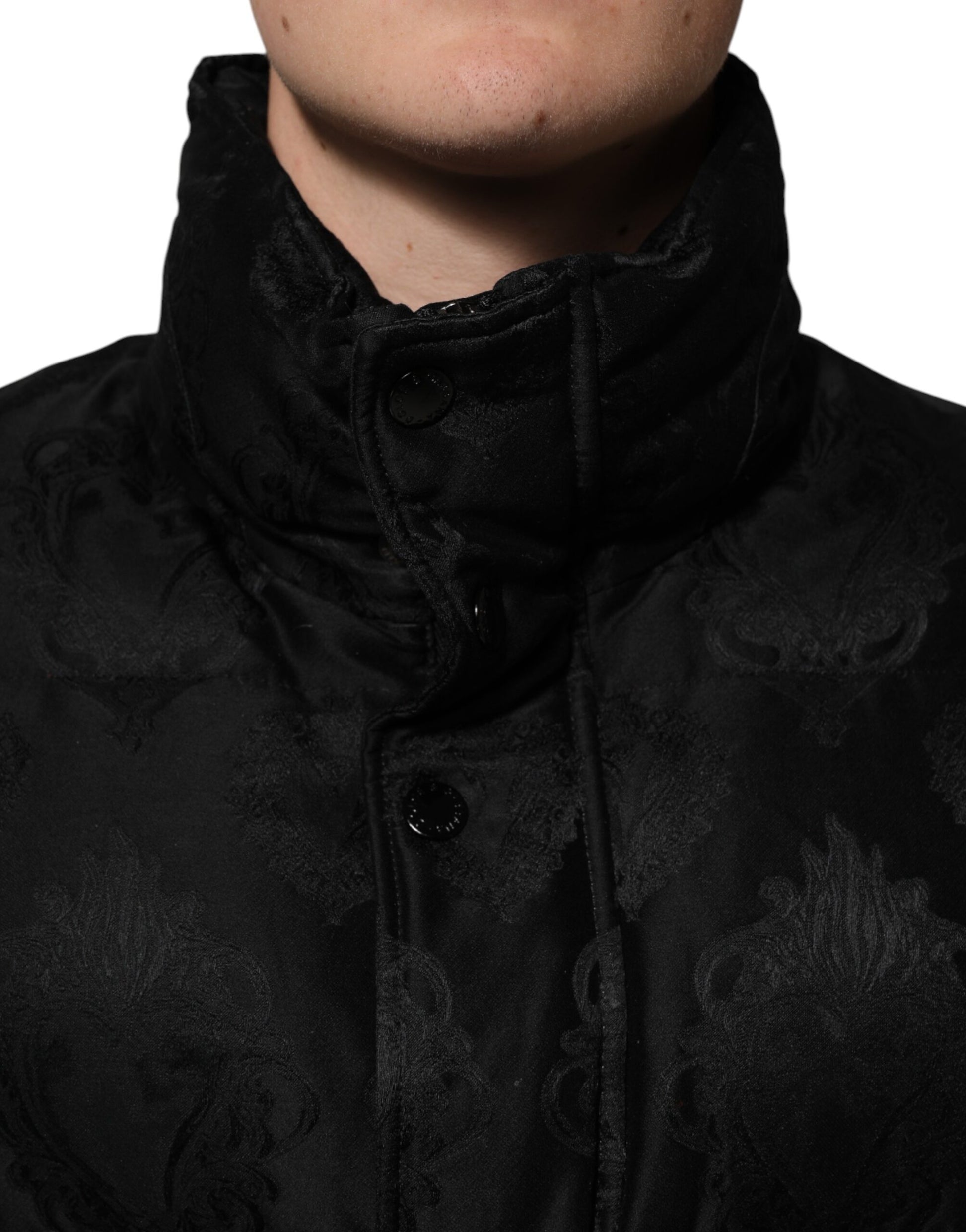 Dolce &amp; Gabbana - Blouson aviateur matelassé en jacquard noir