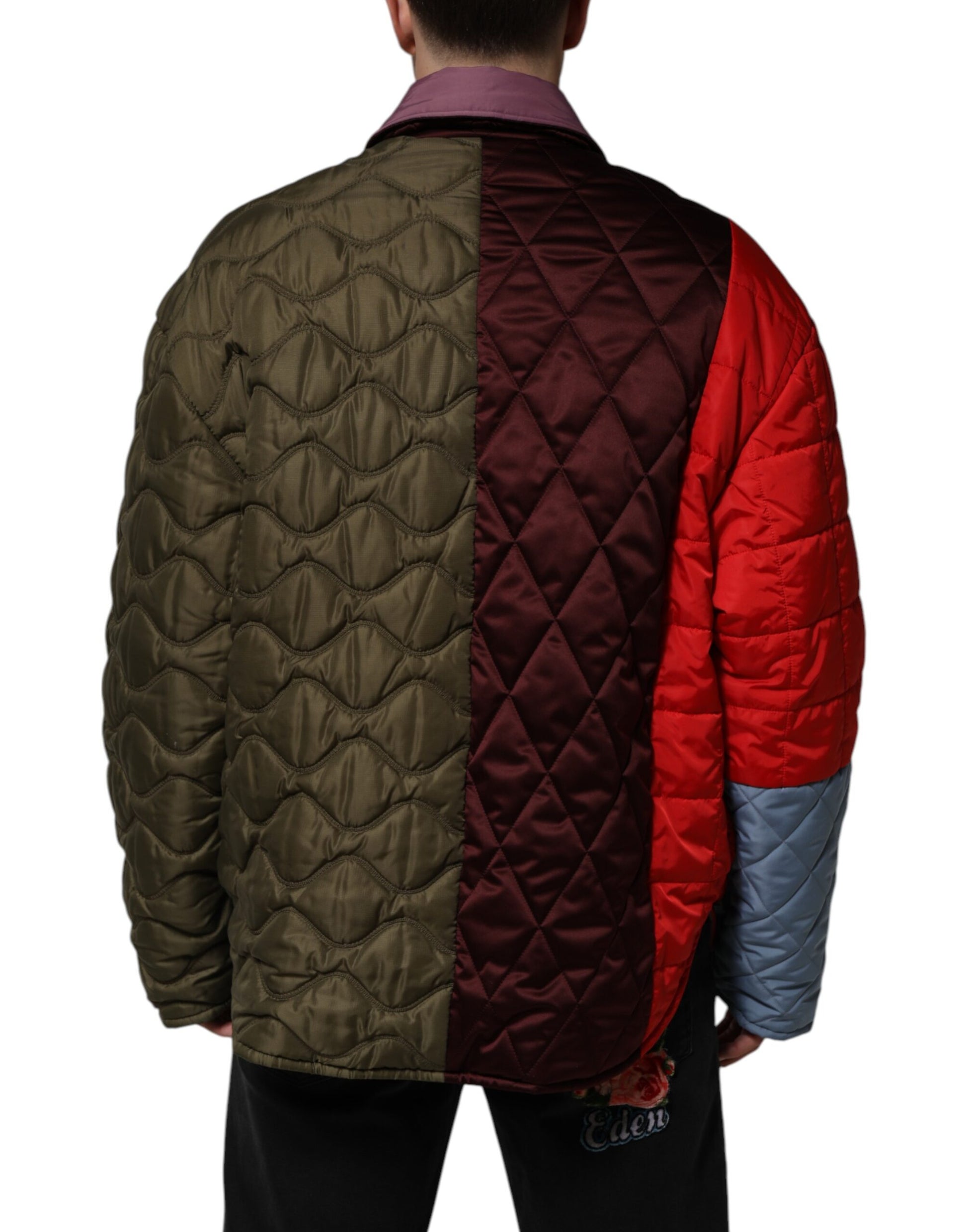 Veste matelassée en polyester patchwork multicolore Dolce &amp; Gabbana
