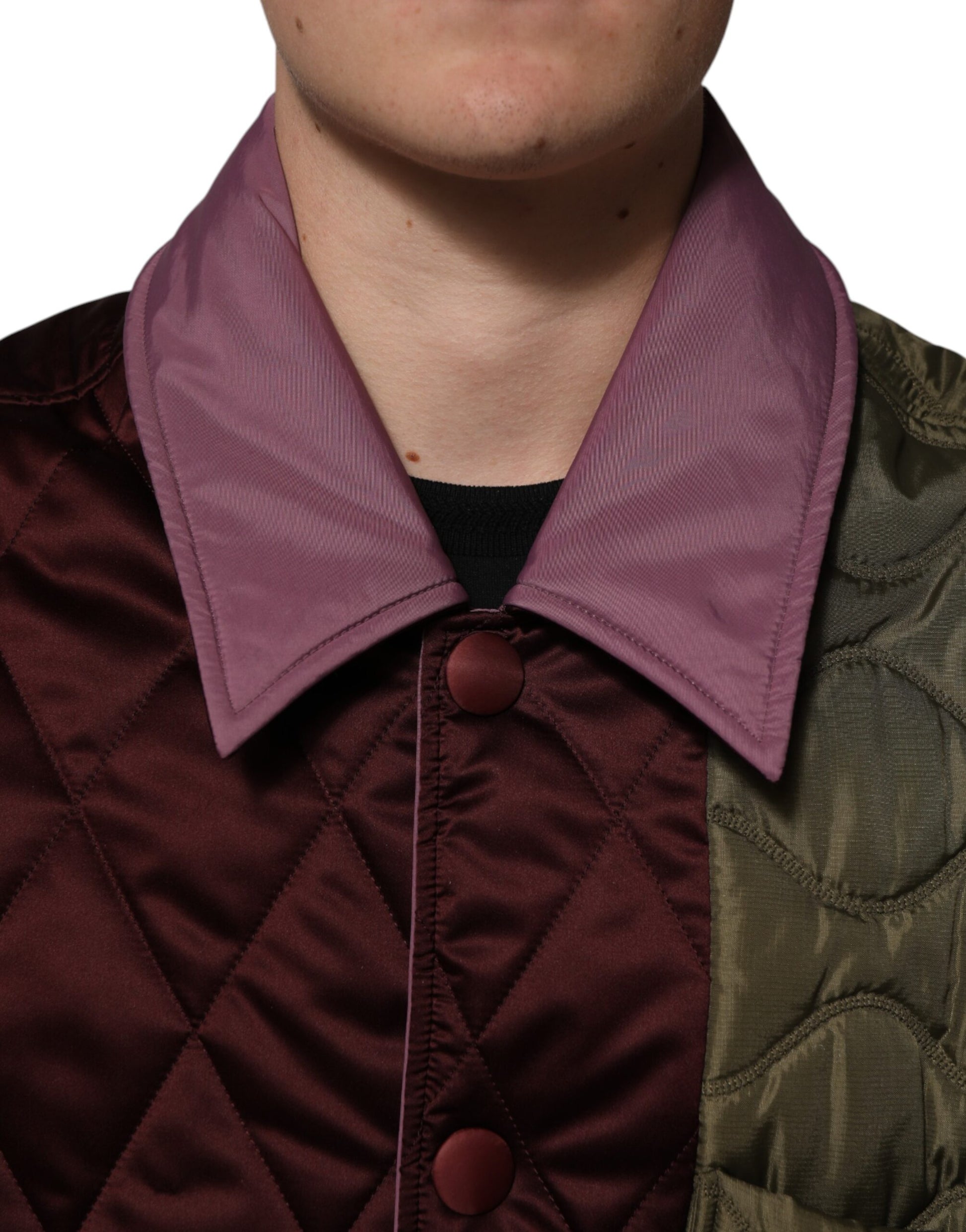 Veste matelassée en polyester patchwork multicolore Dolce &amp; Gabbana