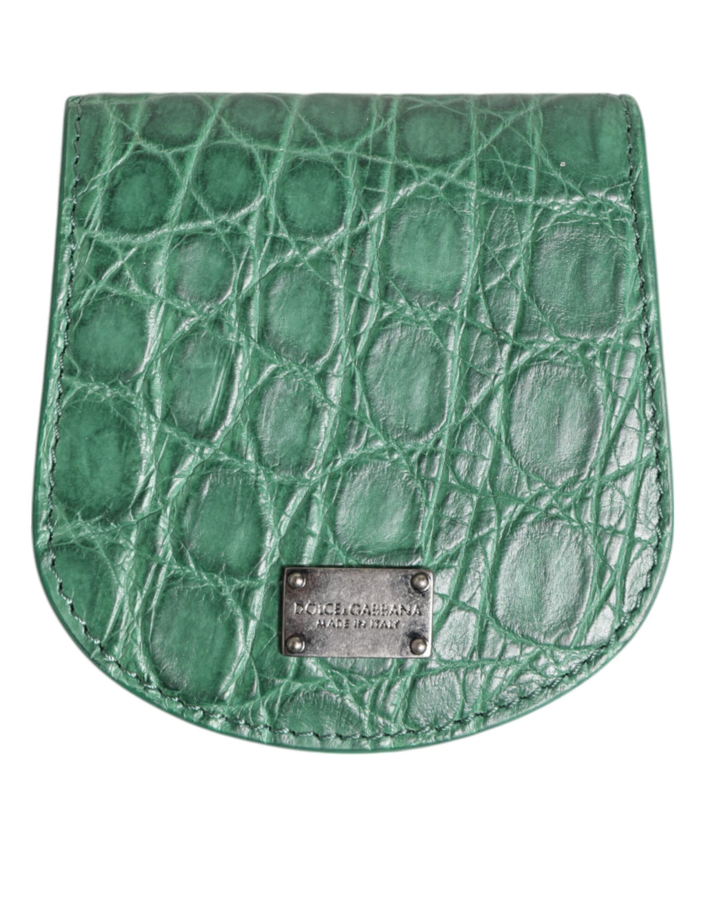 Étui à préservatifs en peau exotique verte Dolce &amp; Gabbana avec porte-monnaie et portefeuille de poche