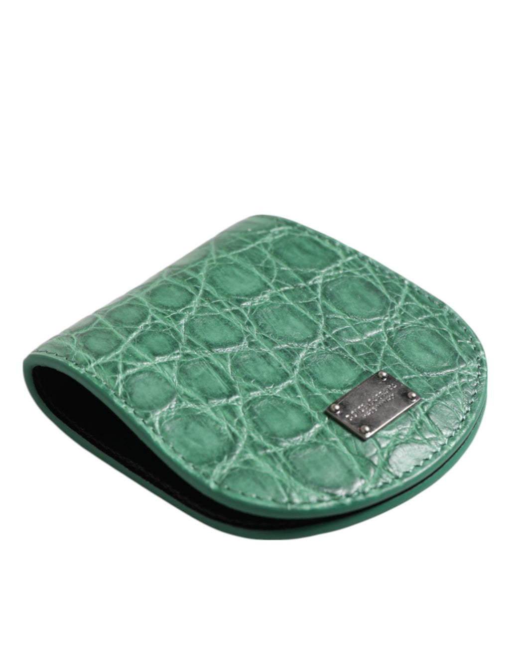 Étui à préservatifs en peau exotique verte Dolce &amp; Gabbana avec porte-monnaie et portefeuille de poche