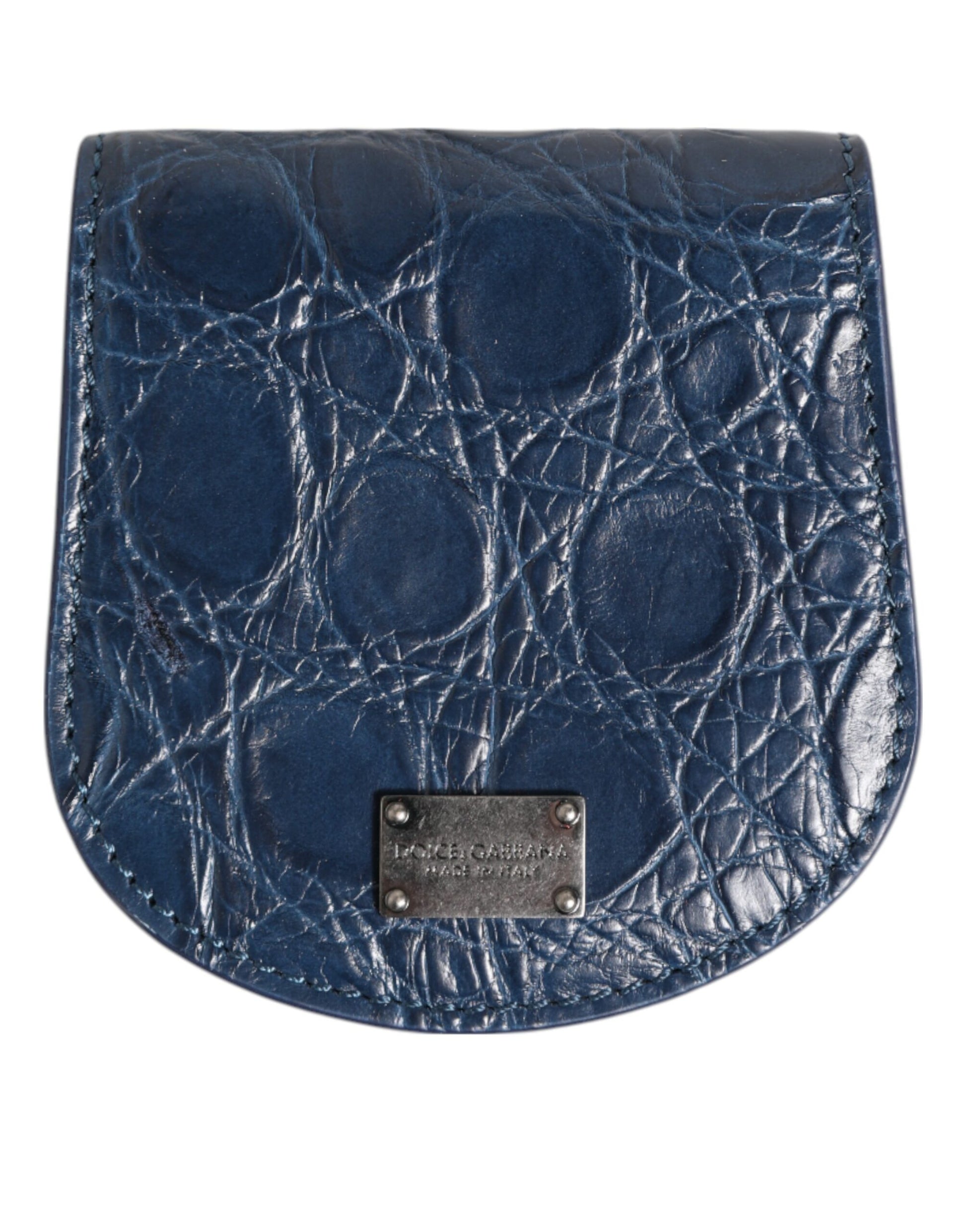 Étui à préservatifs en peau exotique bleue Dolce &amp; Gabbana avec porte-monnaie et portefeuille de poche