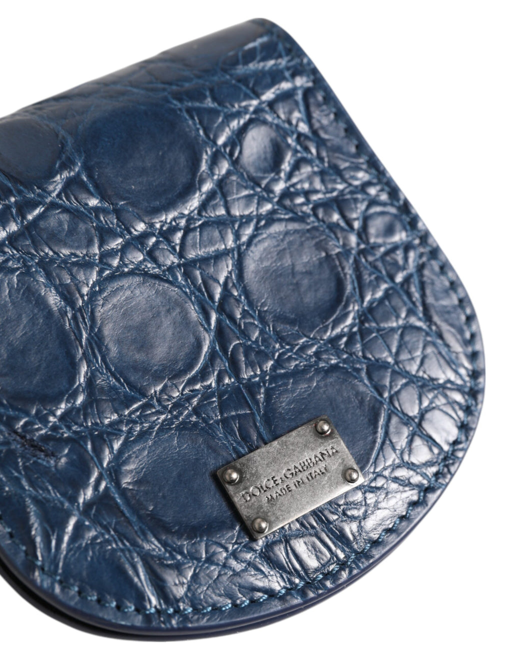Étui à préservatifs en peau exotique bleue Dolce &amp; Gabbana avec porte-monnaie et portefeuille de poche