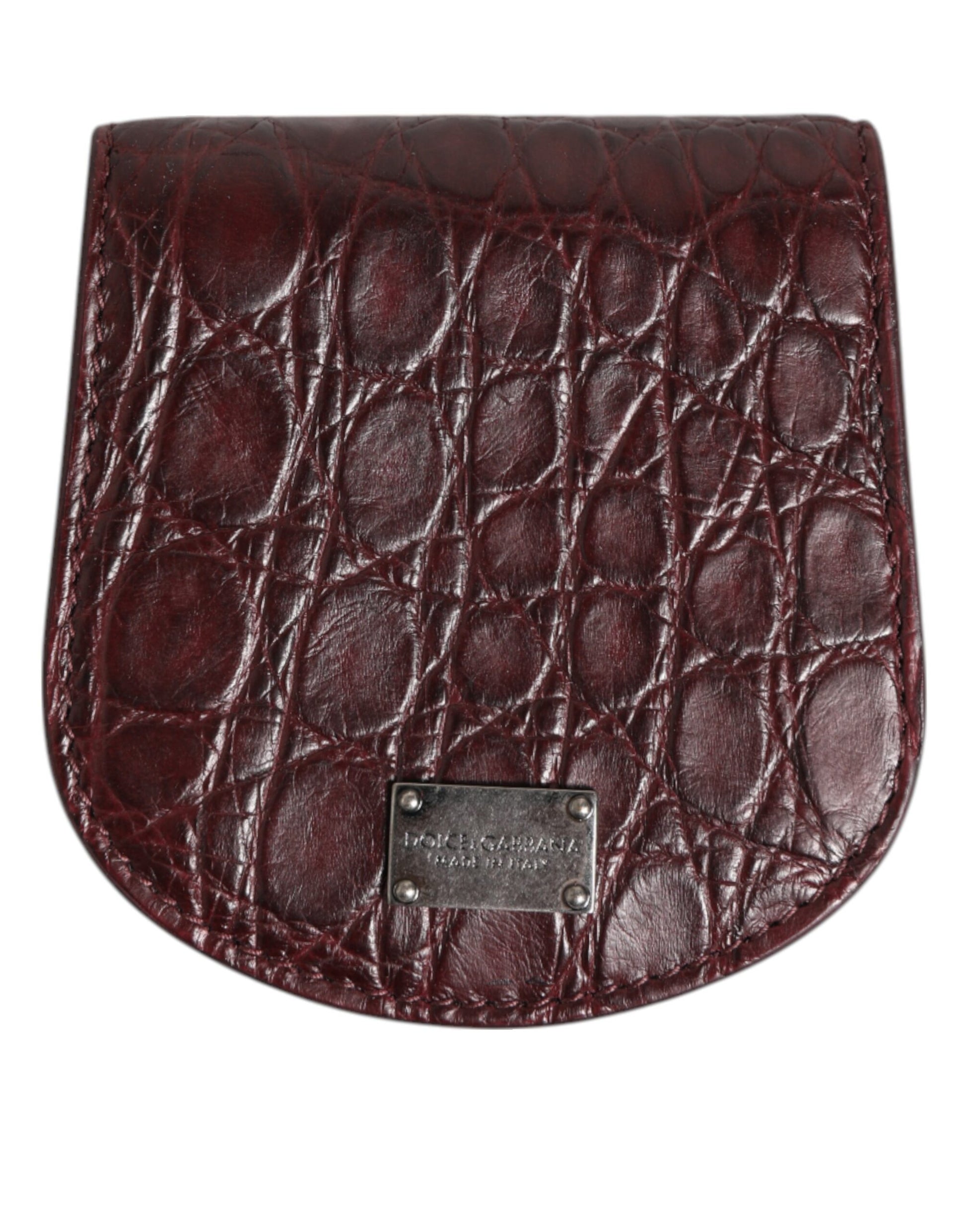 Portefeuille de poche avec porte-pièces et porte-préservatifs Dolce &amp; Gabbana en peau exotique bordeaux