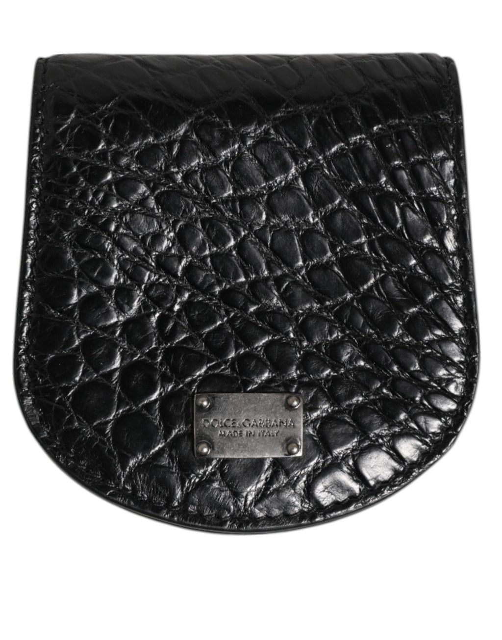 Étui à préservatifs en cuir exotique noir Dolce &amp; Gabbana avec porte-monnaie et portefeuille de poche