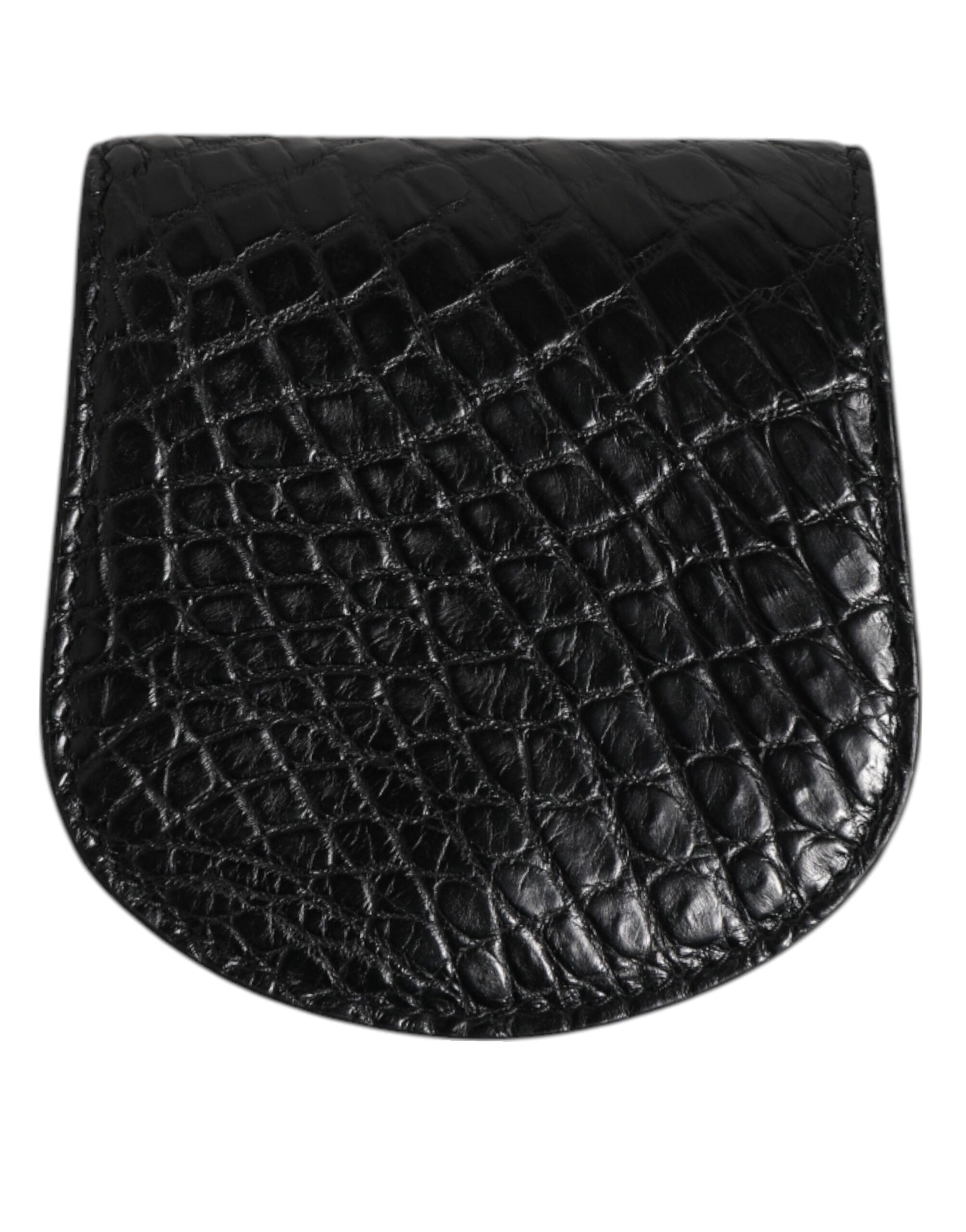 Étui à préservatifs en cuir exotique noir Dolce &amp; Gabbana avec porte-monnaie et portefeuille de poche