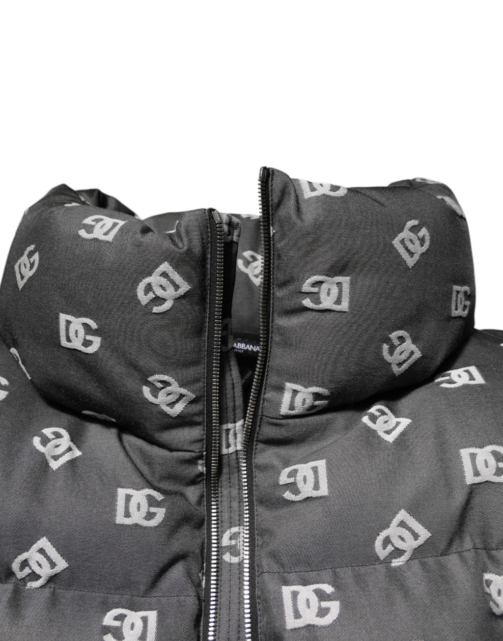 Doudoune zippée noire Dolce &amp; Gabbana avec monogramme DG pour homme
