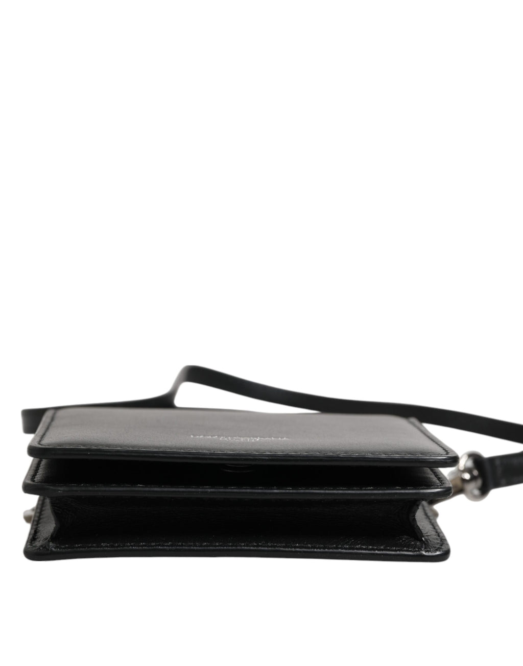 Sac à bandoulière pour homme Dolce &amp; Gabbana en cuir noir avec porte-cartes à deux volets