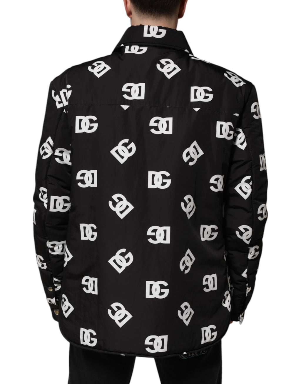 Veste coupe-vent en nylon noir Dolce &amp; Gabbana avec monogramme DG