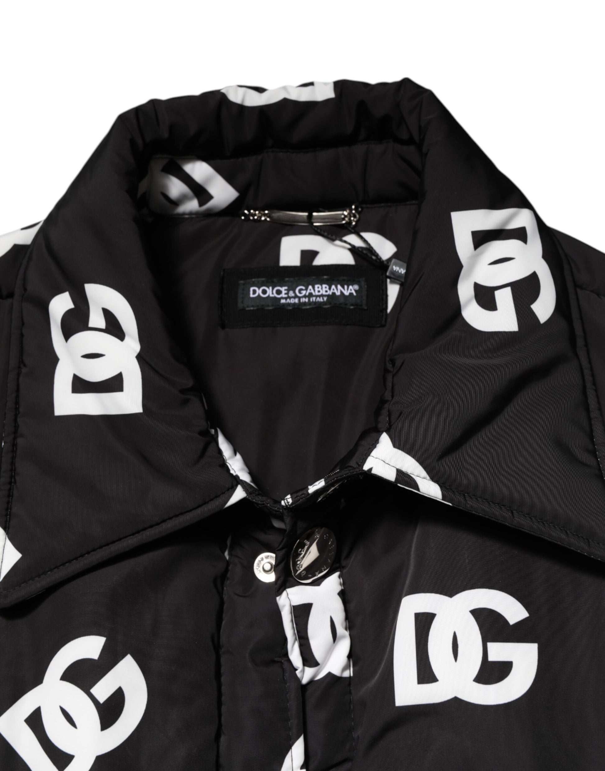 Veste coupe-vent en nylon noir Dolce &amp; Gabbana avec monogramme DG