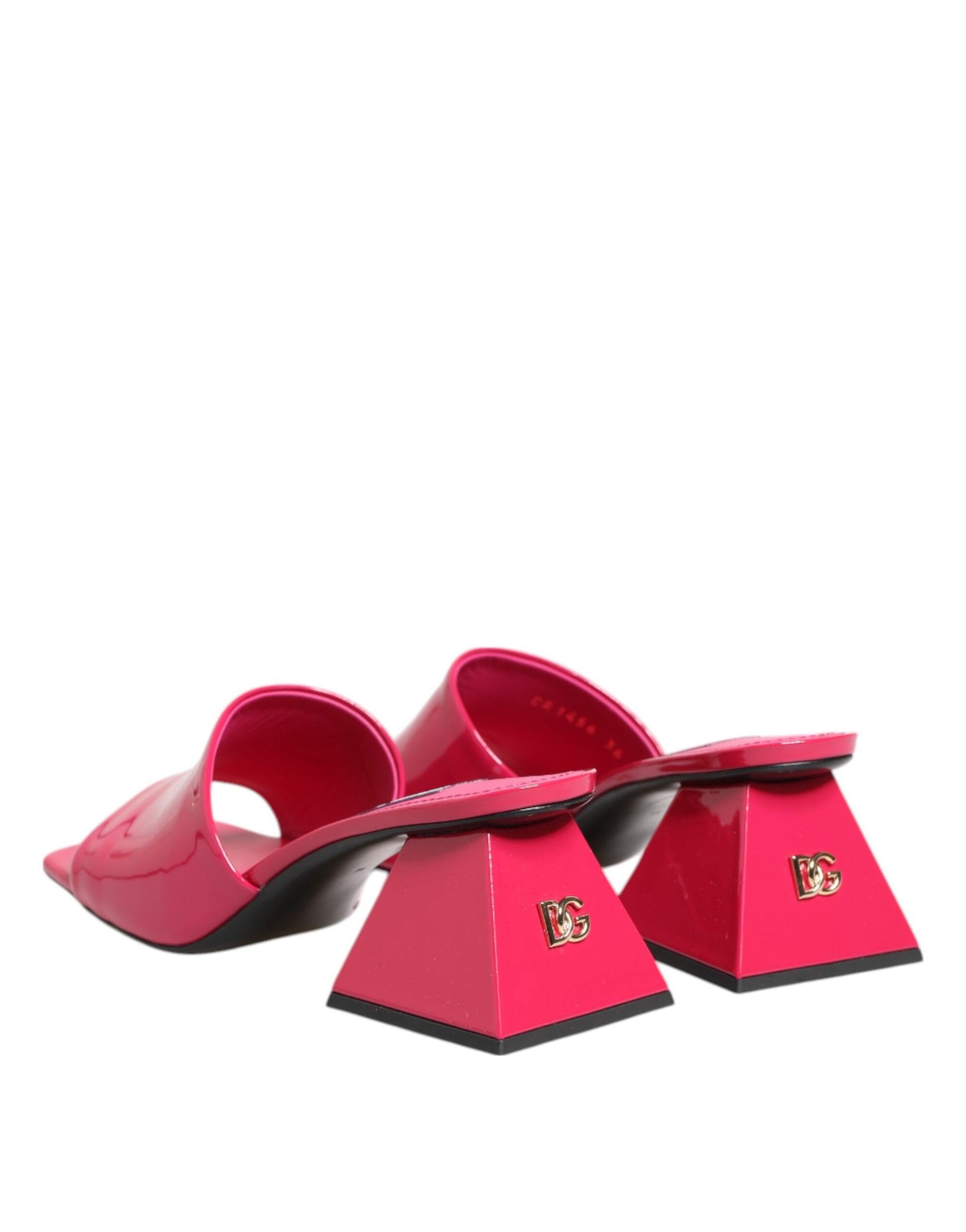 Sandales mules à talons carrés et bout ouvert roses Dolce &amp; Gabbana