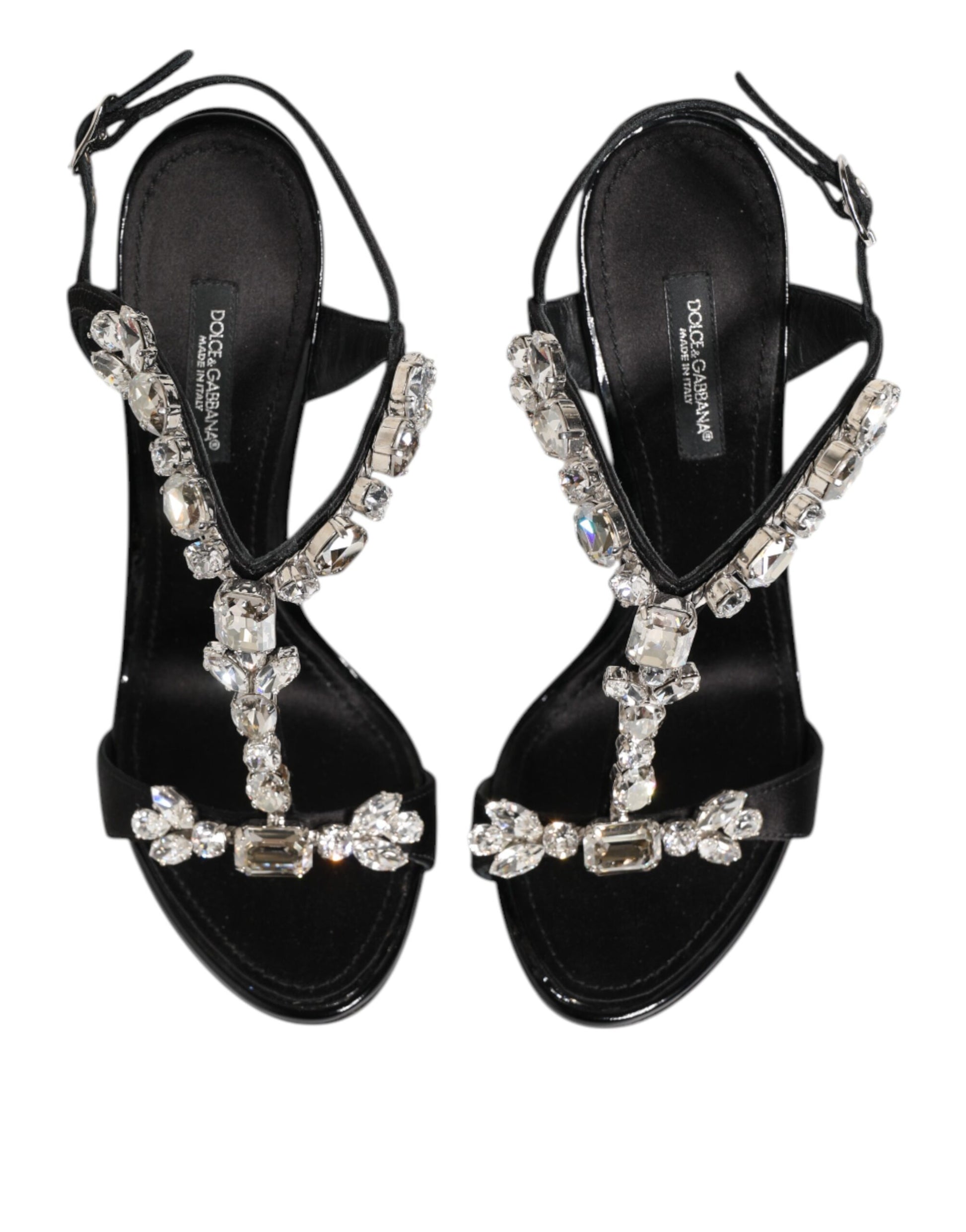Sandales à talons Dolce &amp; Gabbana Keira noires ornées de cristaux