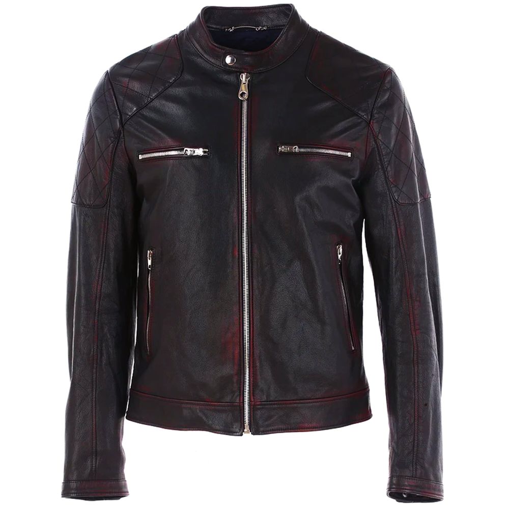 Veste en cuir de chèvre noir Dolce &amp; Gabbana
