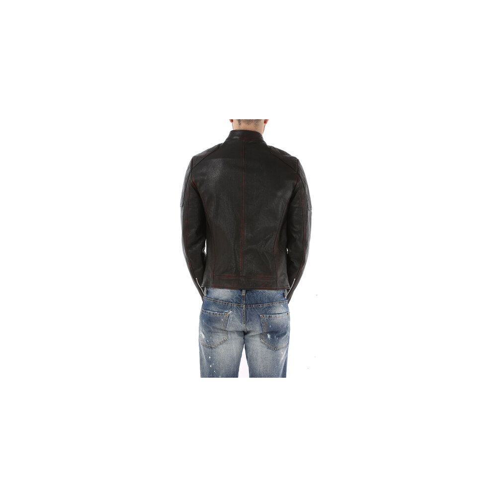 Veste en cuir de chèvre noir Dolce &amp; Gabbana