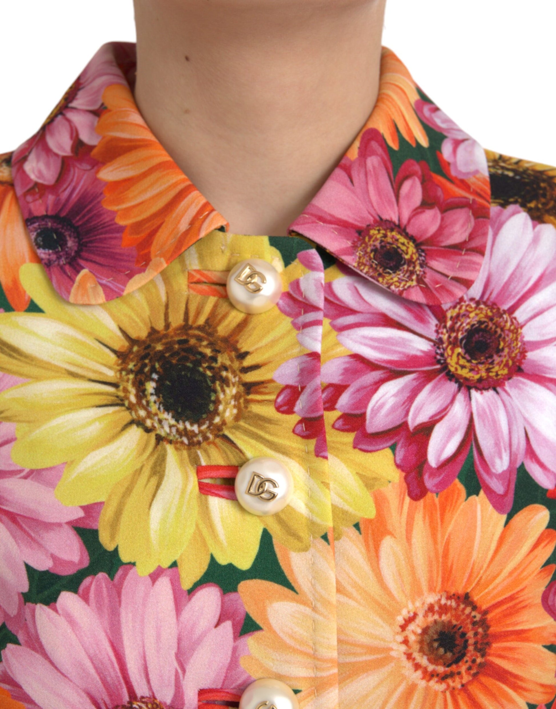 Veste fantaisie florale à imprimé marguerites multicolore Dolce &amp; Gabbana