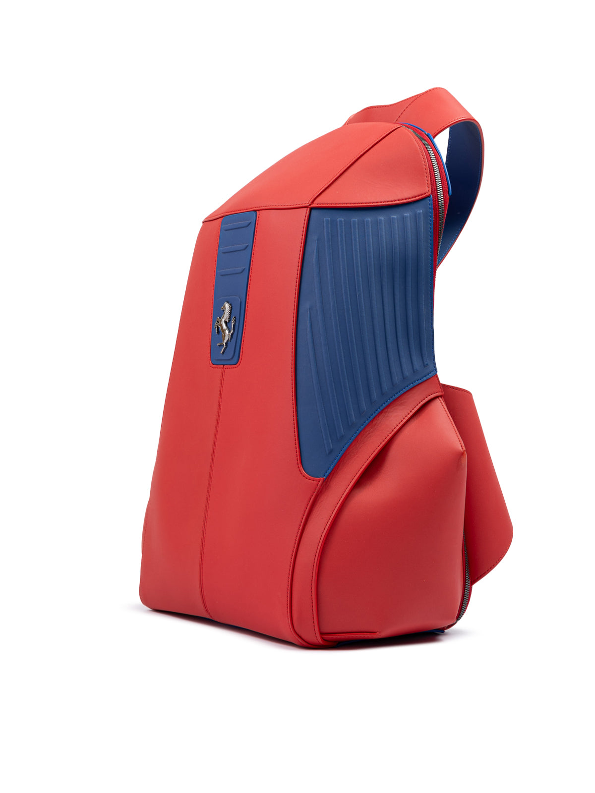 Sac à dos technique en cuir rouge Ferrari