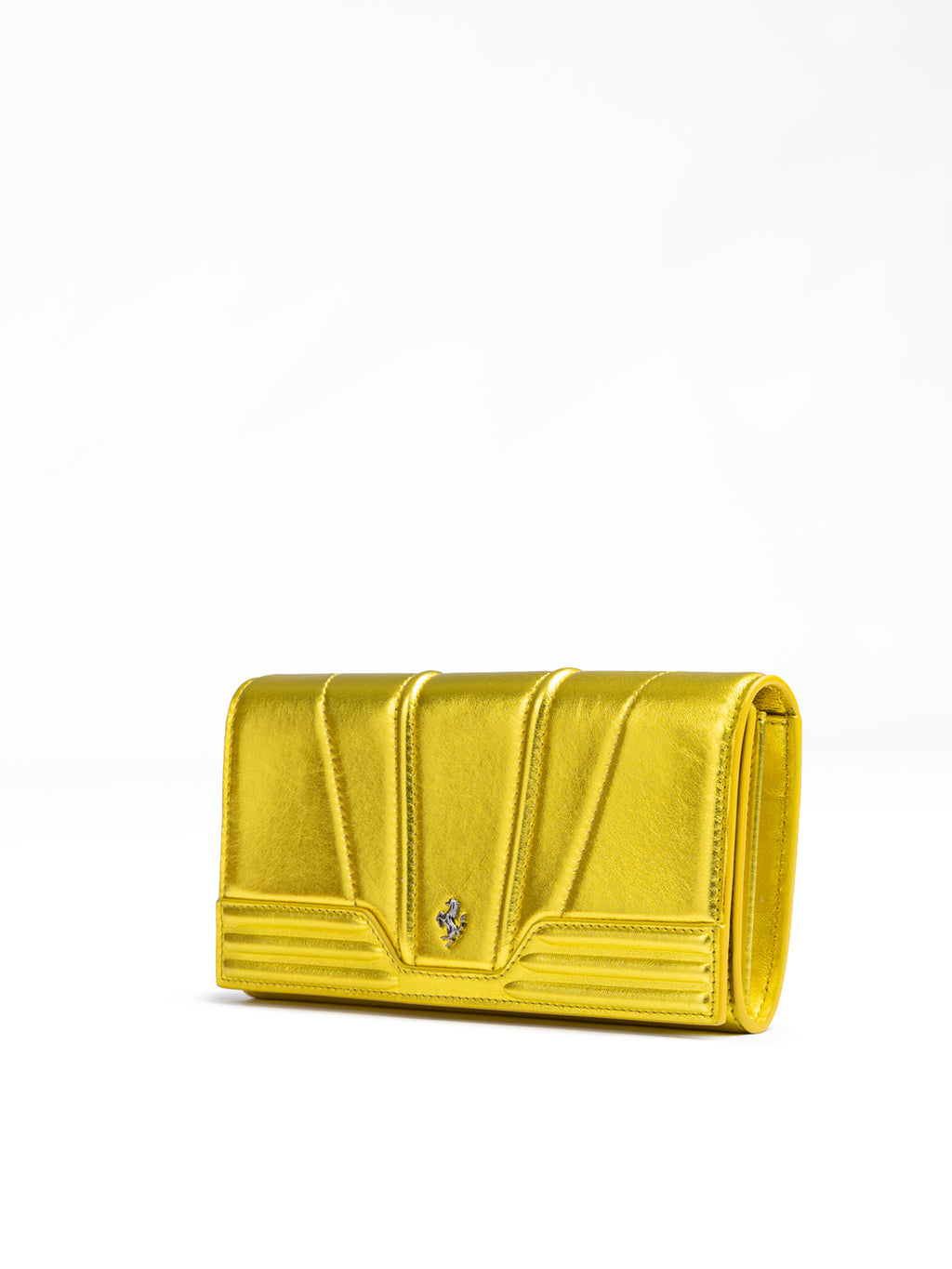 Portefeuille en cuir verni Ferrari Metal Yellow GT