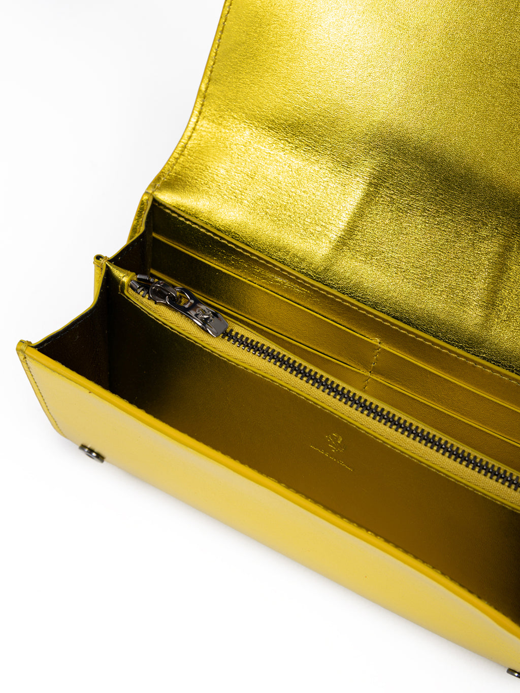 Portefeuille en cuir verni Ferrari Metal Yellow GT