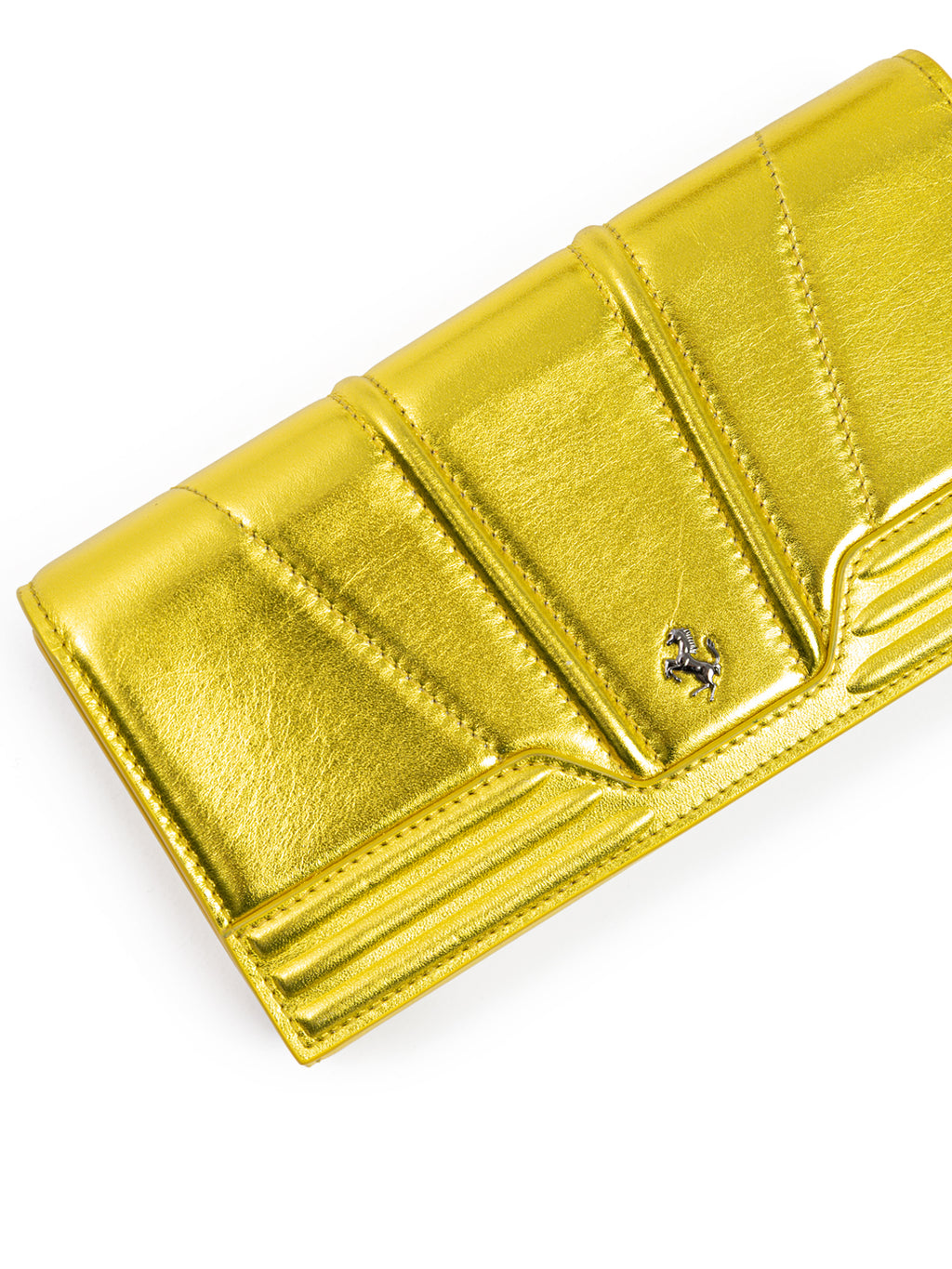 Portefeuille en cuir verni Ferrari Metal Yellow GT