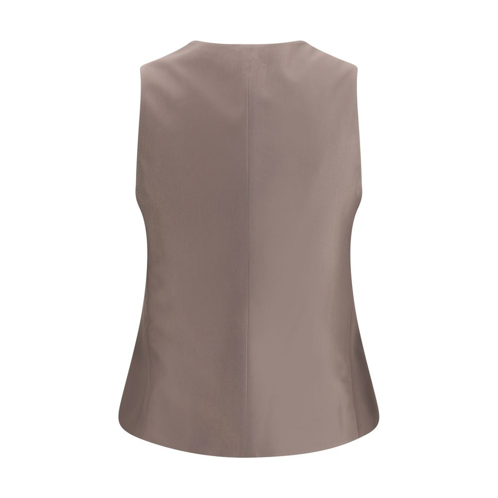 Gilet simple boutonnage en chanvre et viscose Giorgio Armani