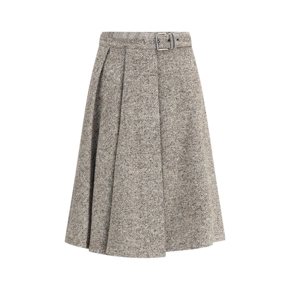Brunello Cucinelli Jupe midi en laine vierge