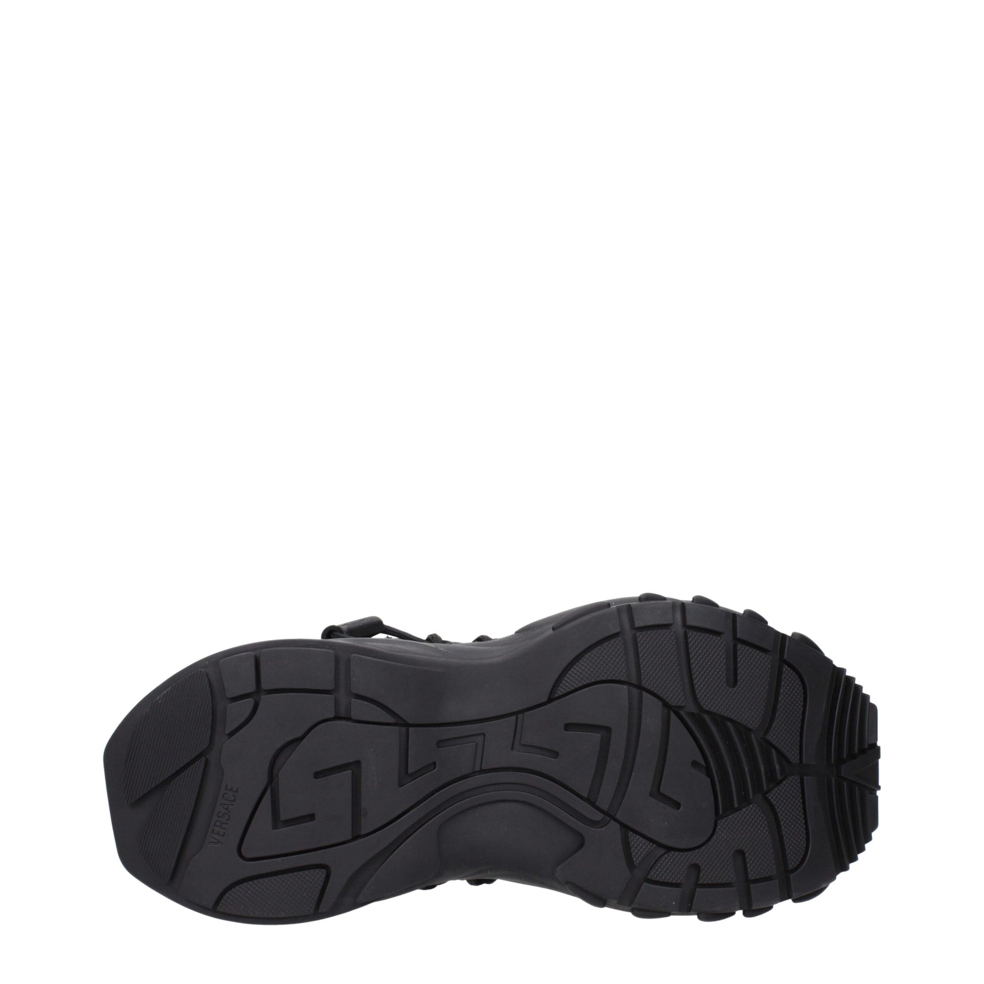 Versace Black Leather Athletic Sneakers