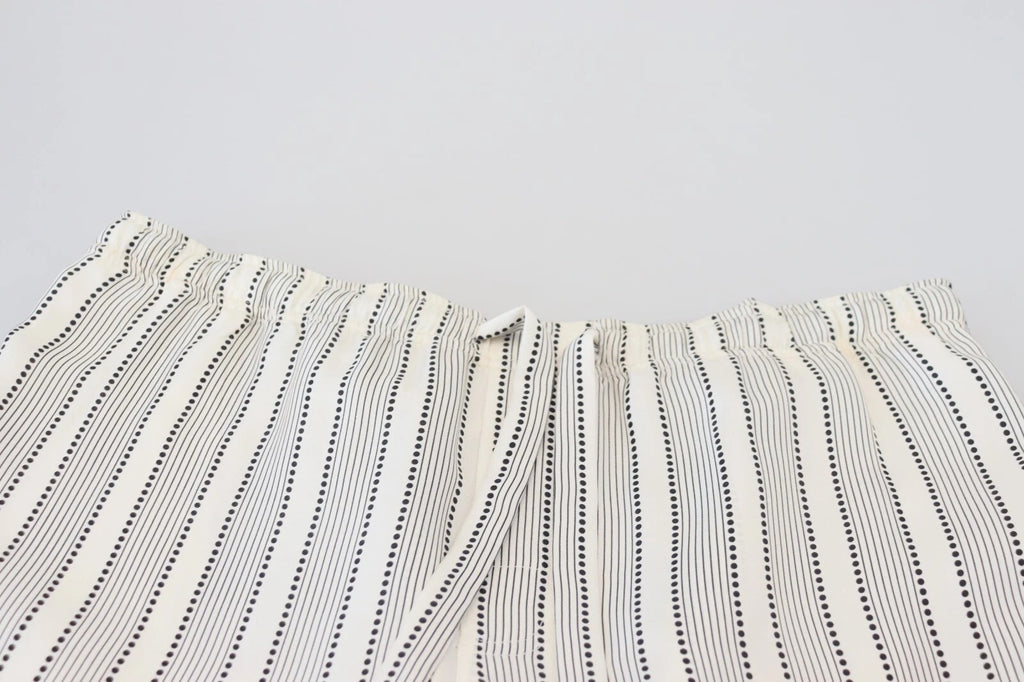 Pantalon de détente en soie à rayures blanches Dolce &amp; Gabbana