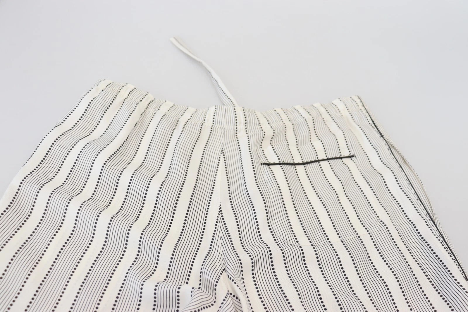 Pantalon de détente en soie à rayures blanches Dolce &amp; Gabbana
