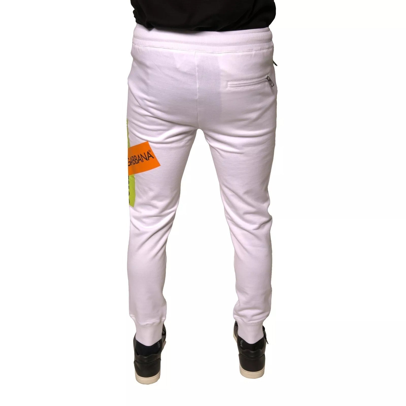 Pantalon de jogging en coton à bande logo blanche Dolce &amp; Gabbana